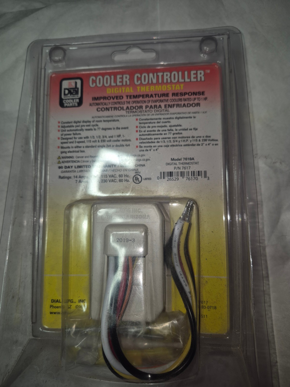 Dial Digital Evaporative Cooler Controller Model 7619A  Digital Thermostat