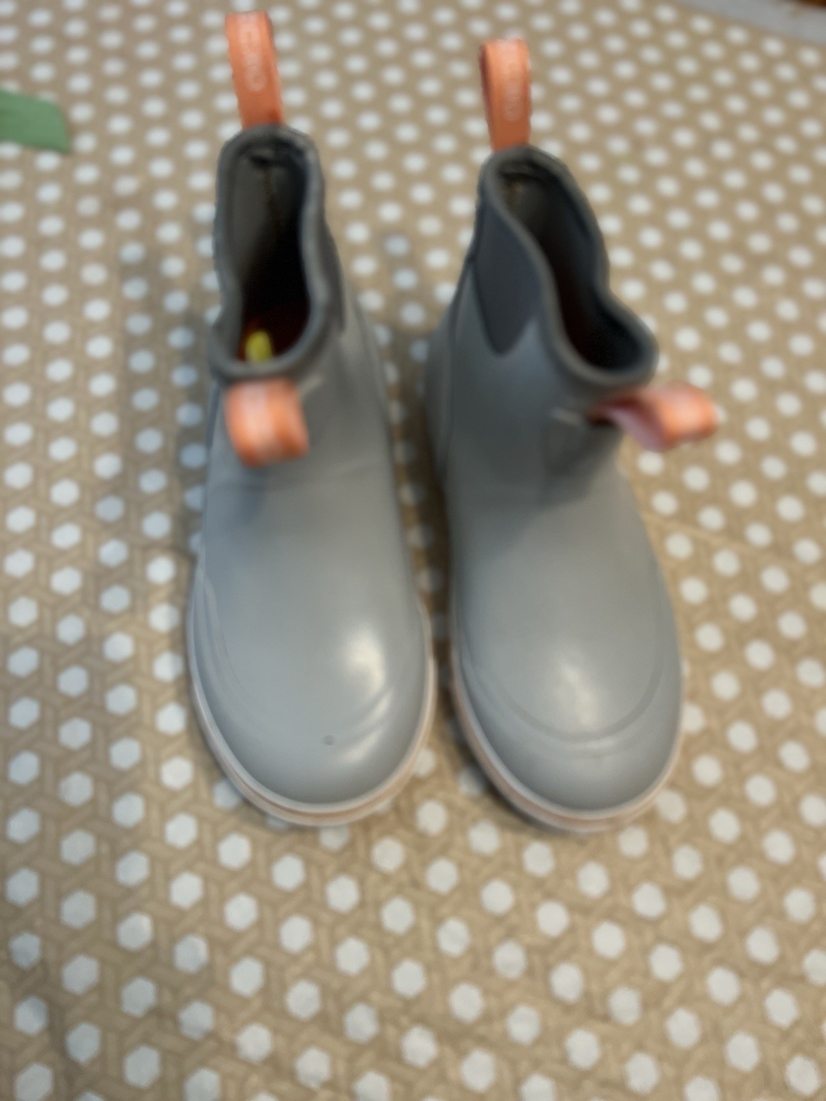 Grundens Womans Deck Boss Ankle Boot Size 5 Gray Peach