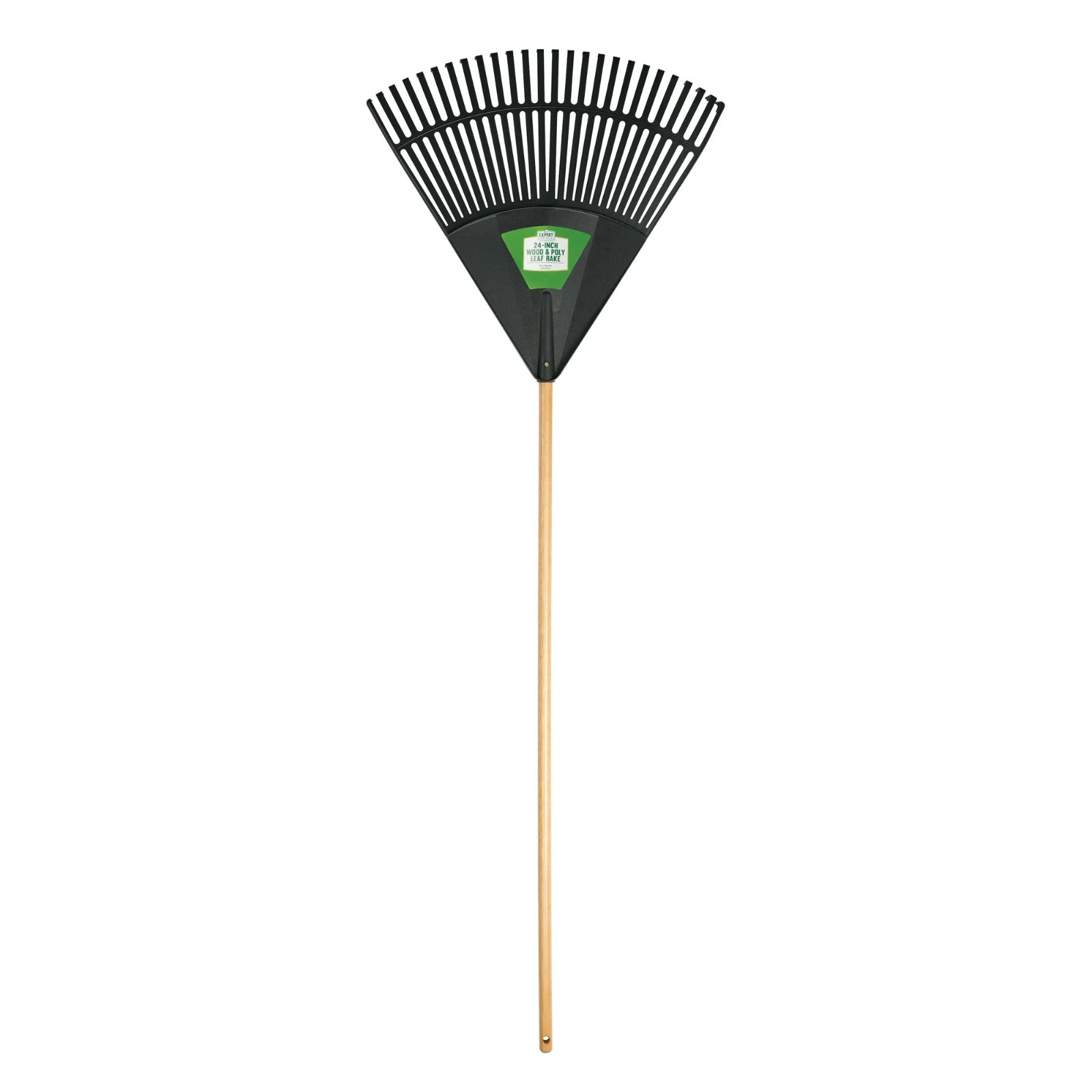 Expert Gardener 24-Inch Leaf Rake with Durable Wood Handle and Poly Head