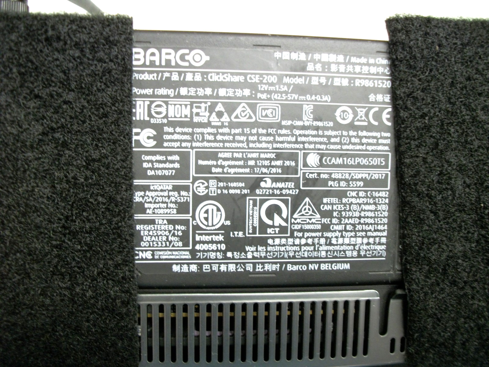 BARCO ClickShare CSE-200 Presentation System Model# R9861520 w/Button