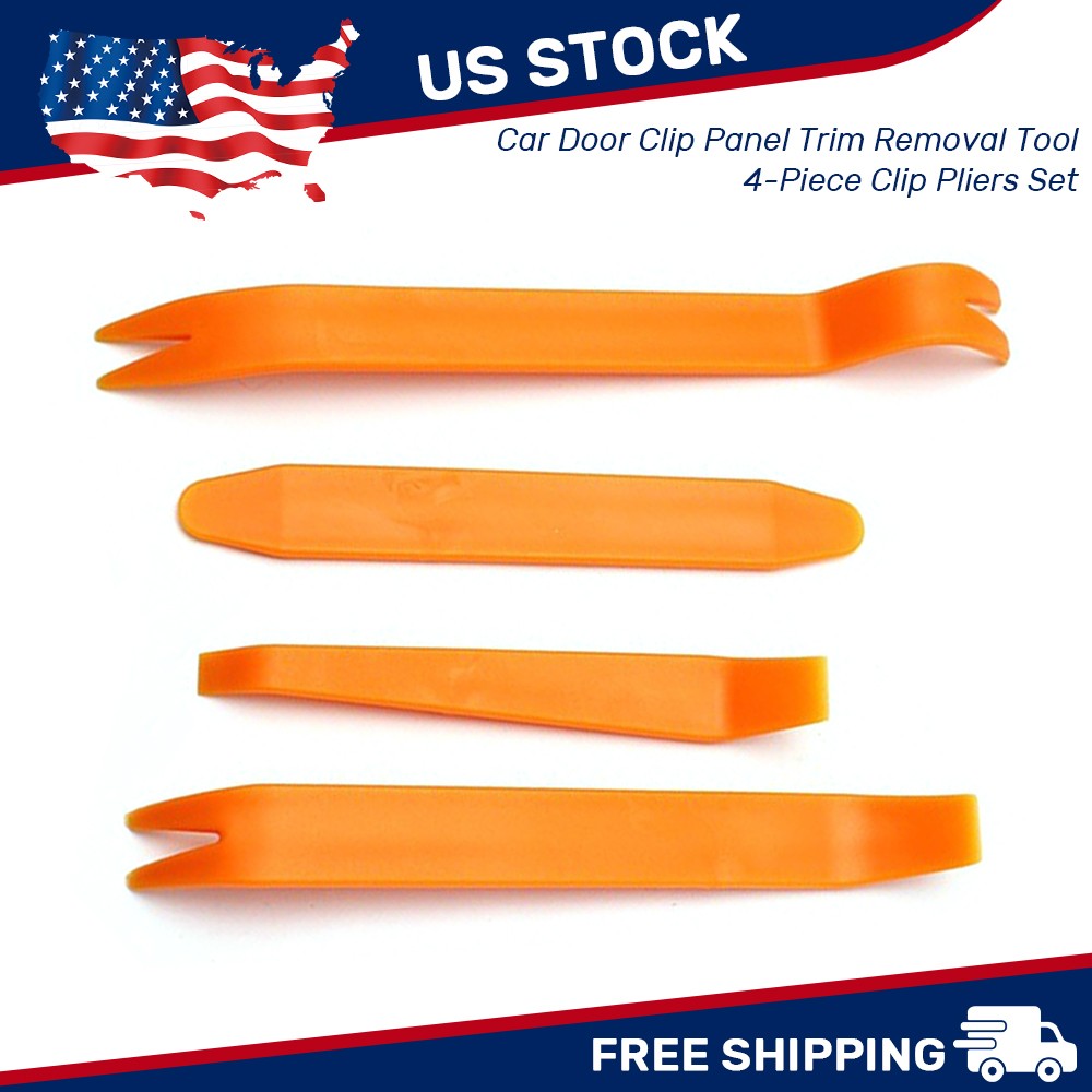 4Pcs Car Trim Removal Tool Set Hand Tools Pry Bar Panel Door Interior Clip Kit