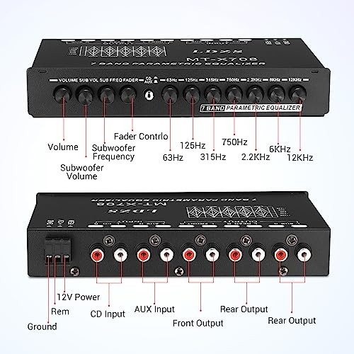 Car Audio Equalizer - Adjustable 7 Bands EQ Car Amplifier - Graphic 7 Bands