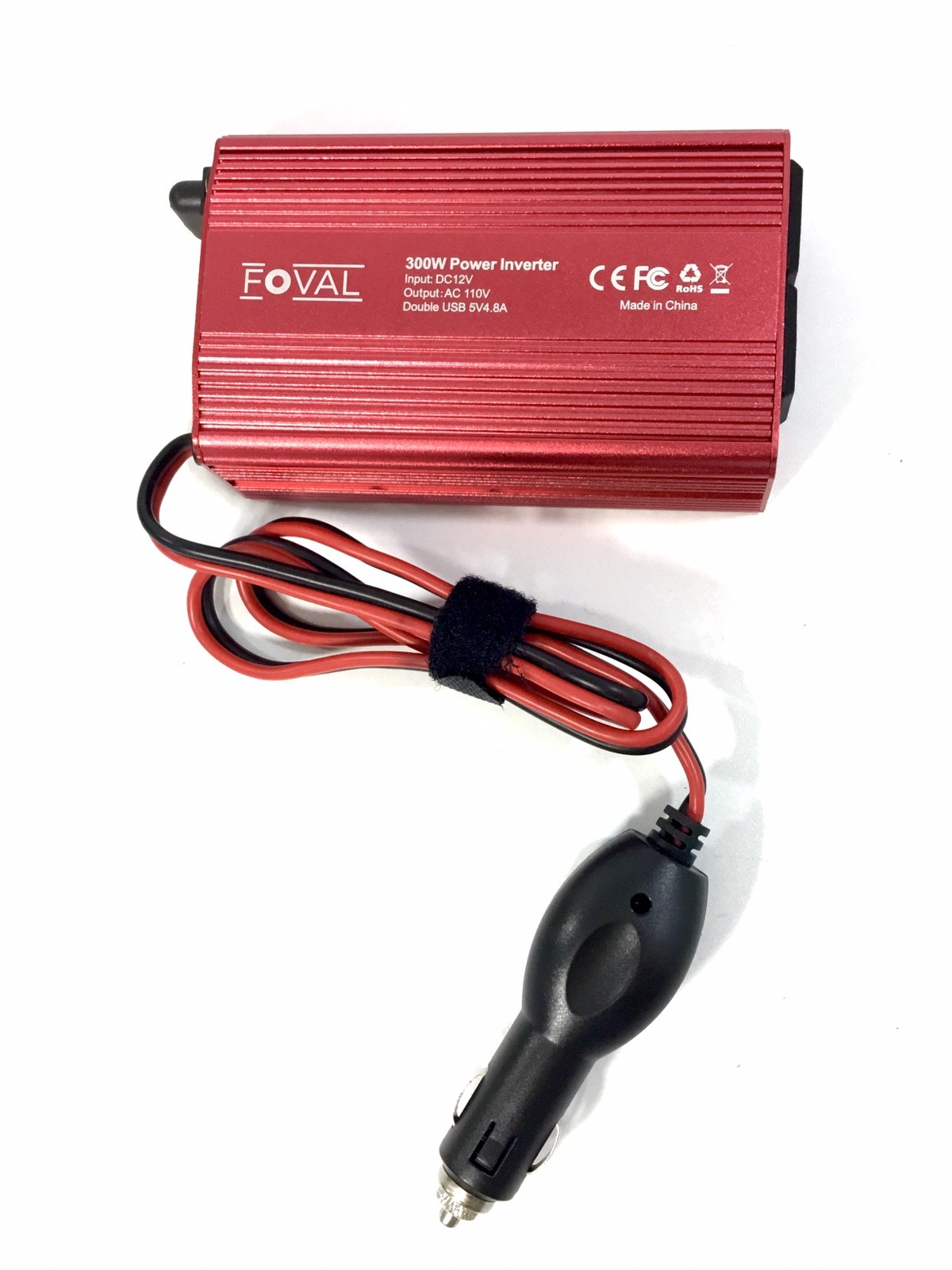FOVAL 300W Car Power Inverter 12V DC to 110V AC Converter Vehicle Adapter Plug