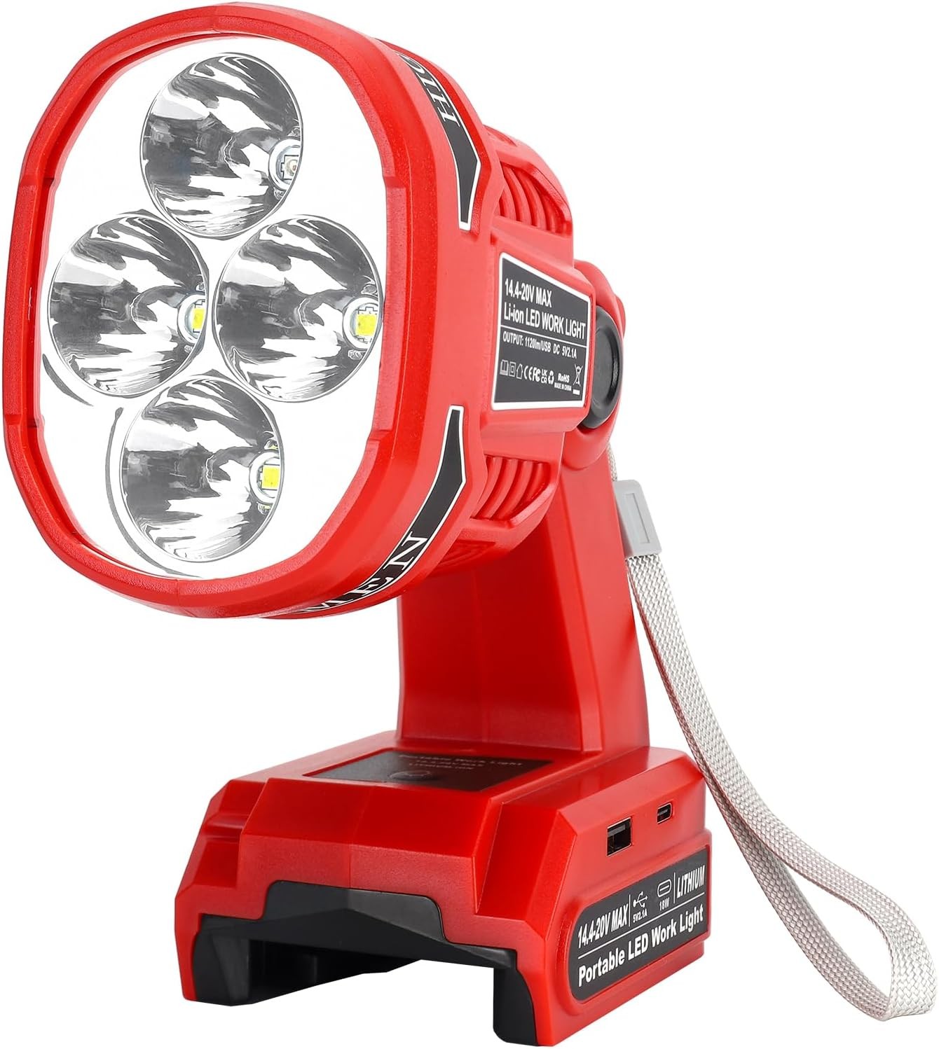22W 1120LM Cordless LED Flashlight Work Light for Milwaukee 18V Li-ion Battery