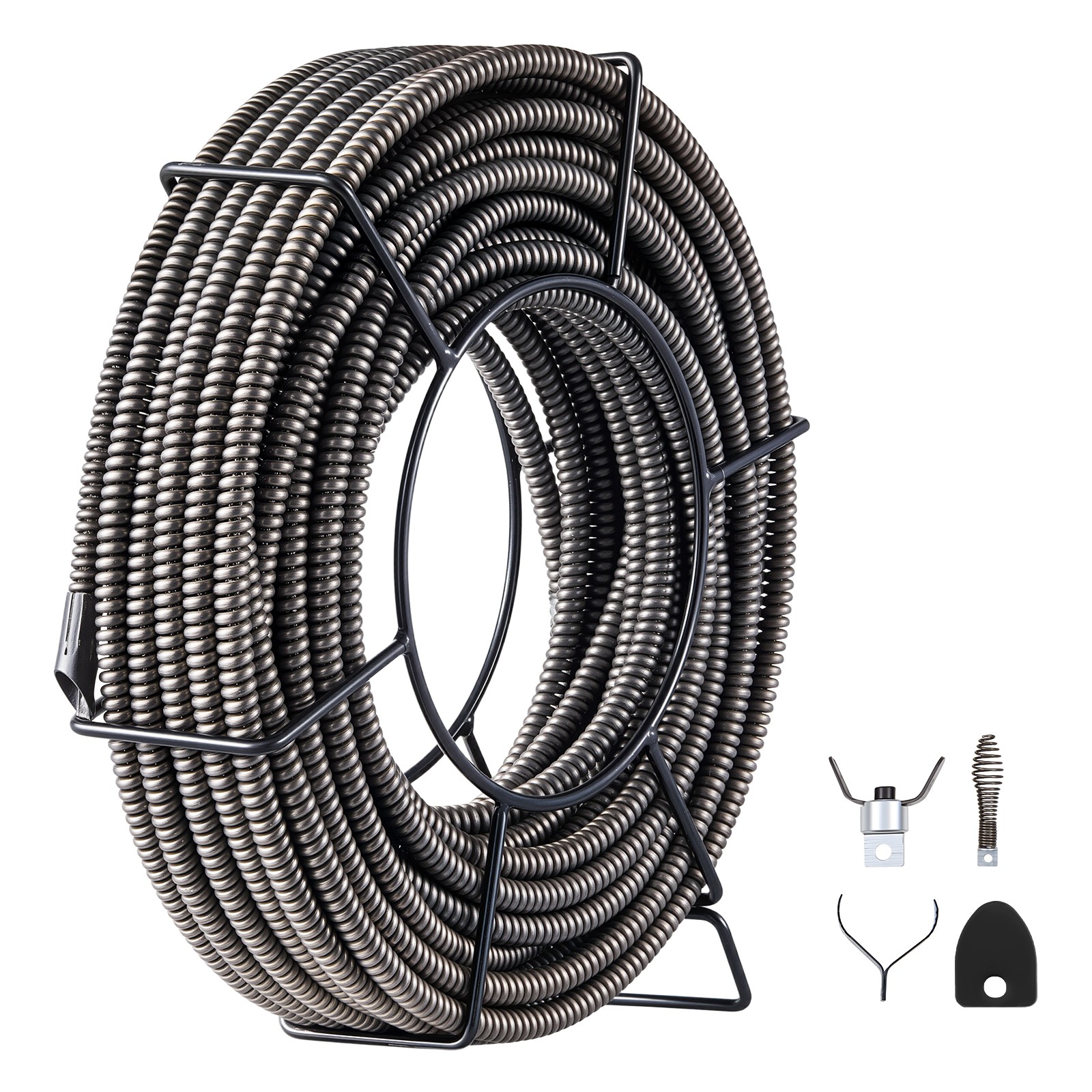 VEVOR Drain Cable Sewer Cable 75Ft 1/2In Drain Cleaning Cable Auger Snake Pipe