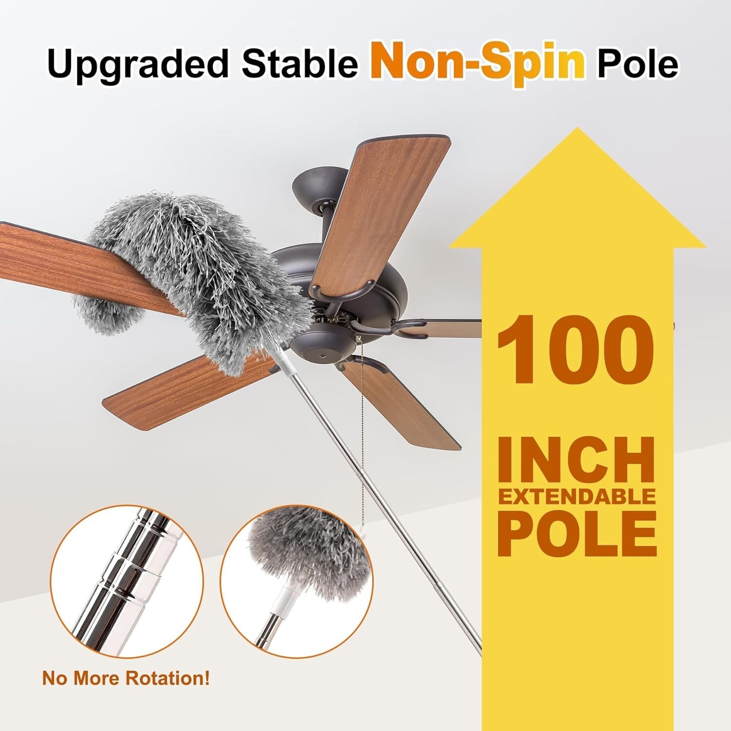 Microfiber Duster Kit for High Ceilings – 100'' Extendable Convenience