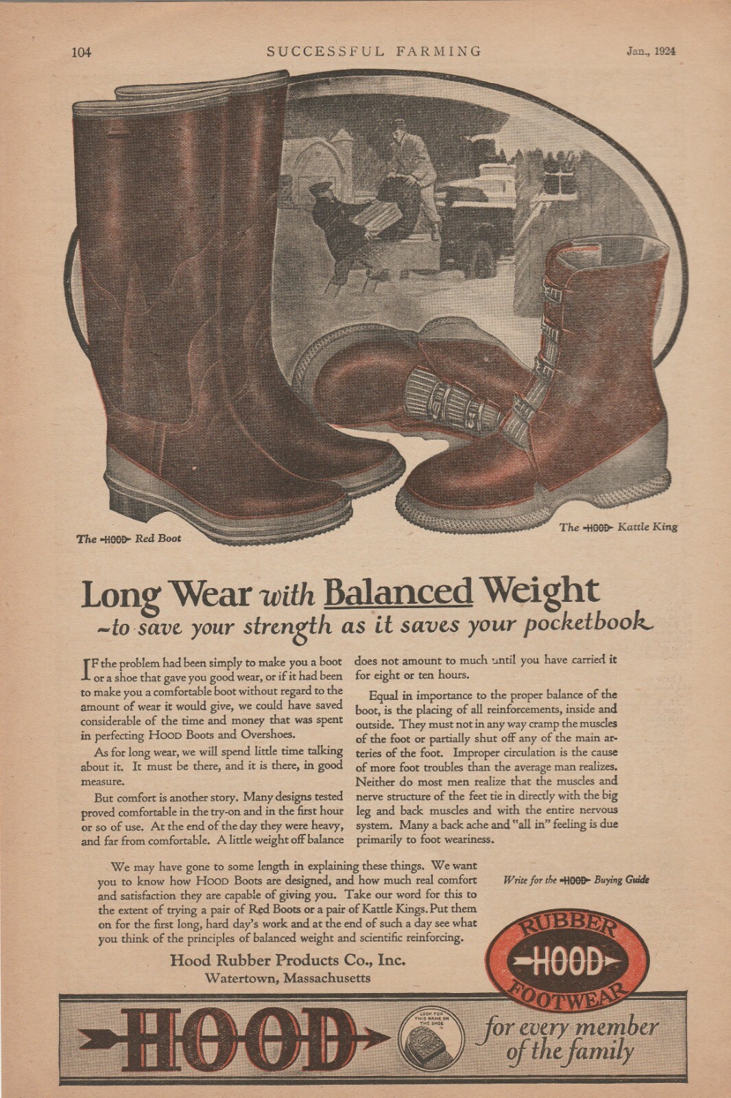 Original 1924 Hood Boots Magazine Ad