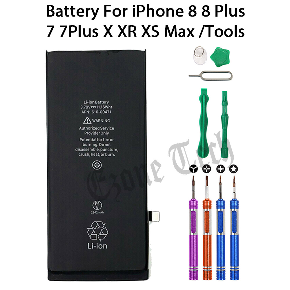 Replacement Internal Battery for iPhone X XR XS Max 8 7 Plus Tools Kit Glue US