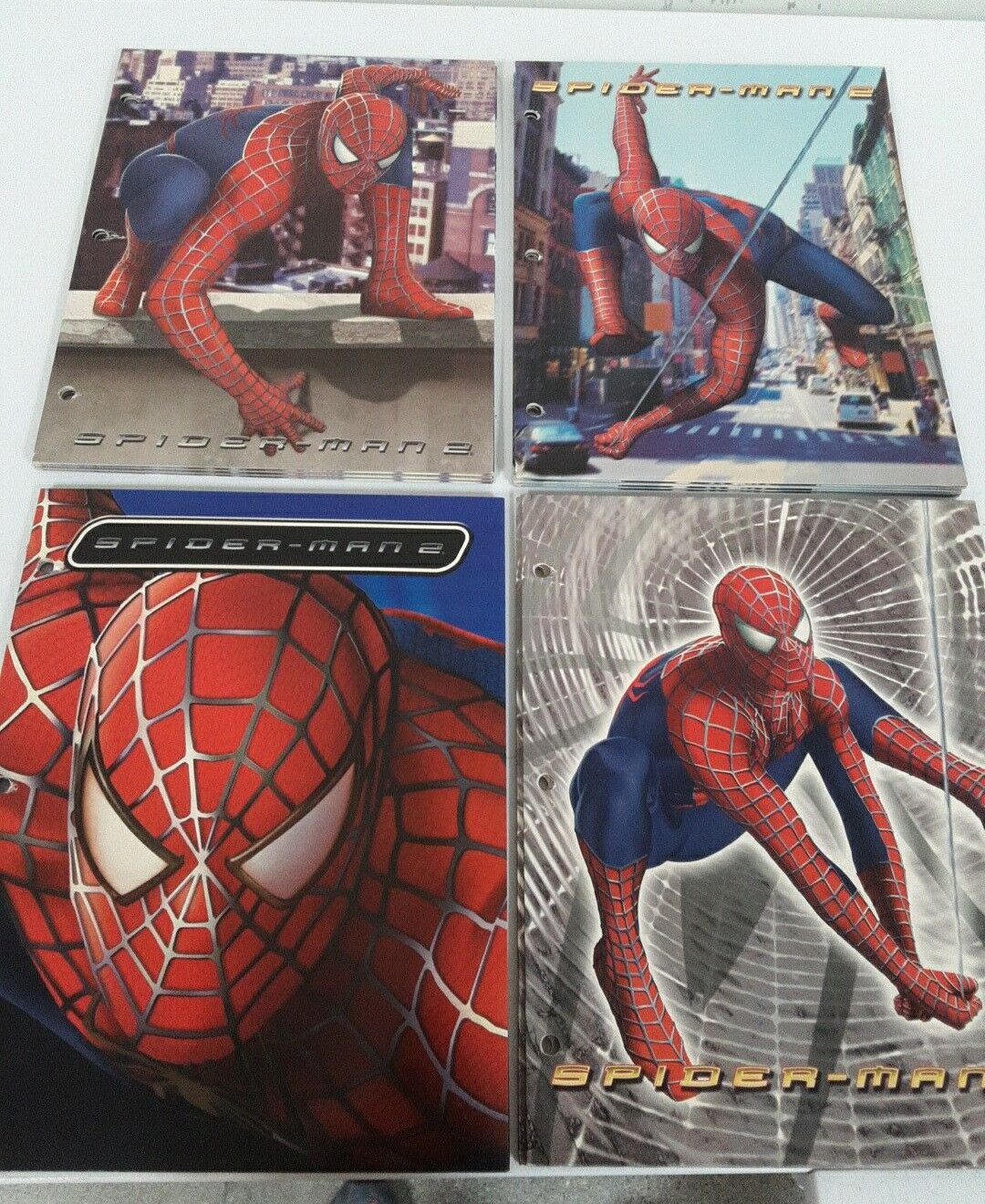 Set of 4  Spiderman 2  Official Movie Merchandise 2 Pocket Folders Starpoint
