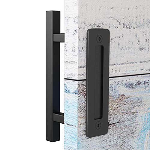 2" Sliding Barn Door Handles and Pulls,Double Sided Hardware Set,Heavy 1 Black
