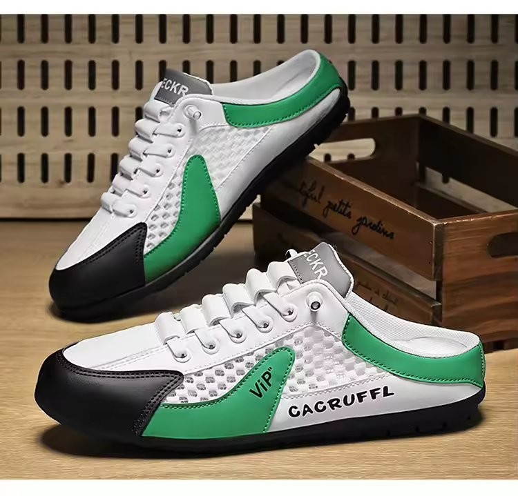 Men's Casual Slip-On Half Slippers Mesh Breathable Sneaker Mules Outdoor Shoes