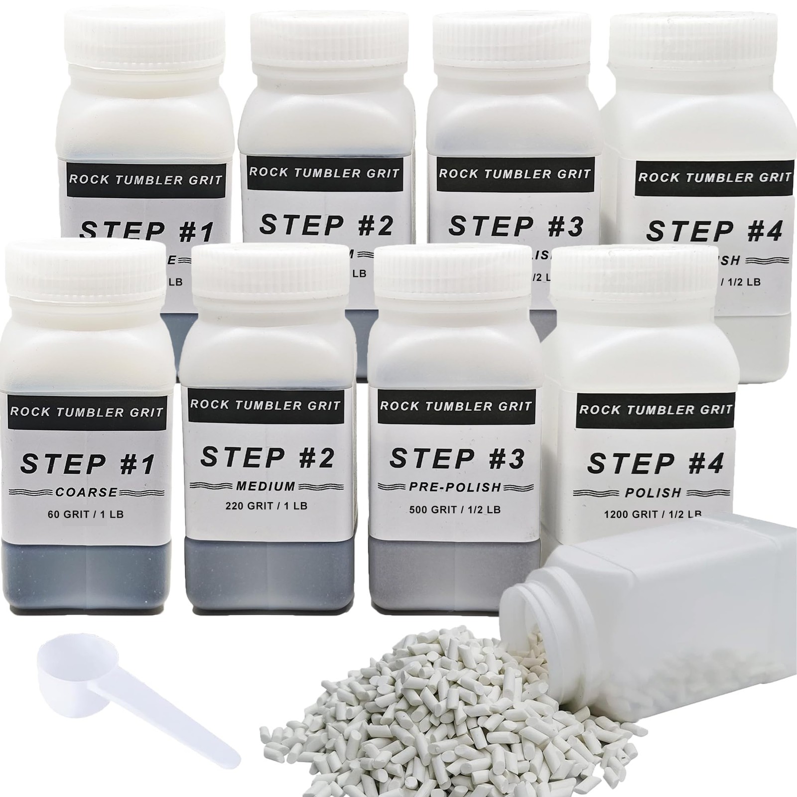 8 LB Rock Tumbler Grit and Polish Kit Ceramic Tumbling Filler Media, 8