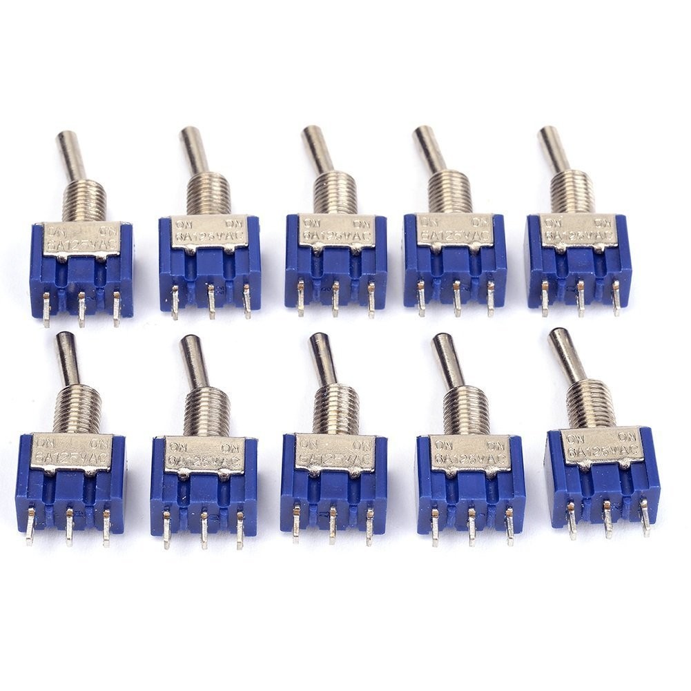 10-Pack AC 125V 6A SPDT Toggle Switch - Easy Installation for Versatile Use