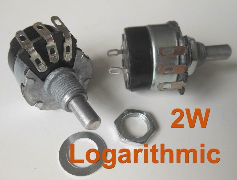 2Pcs 2.2K Ω Ohm 2K2 Logarithmic Nolinear Potentiometer 2W  WH134-2