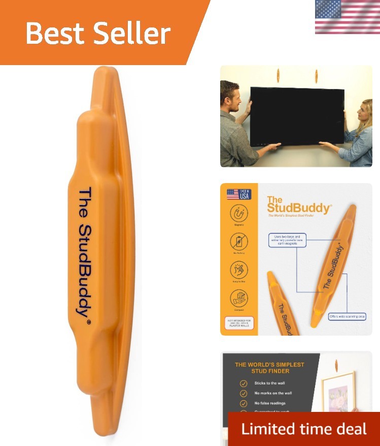 USA-Made Magnetic Stud Finder - Effortless, Battery-Free Wall Locator Tool