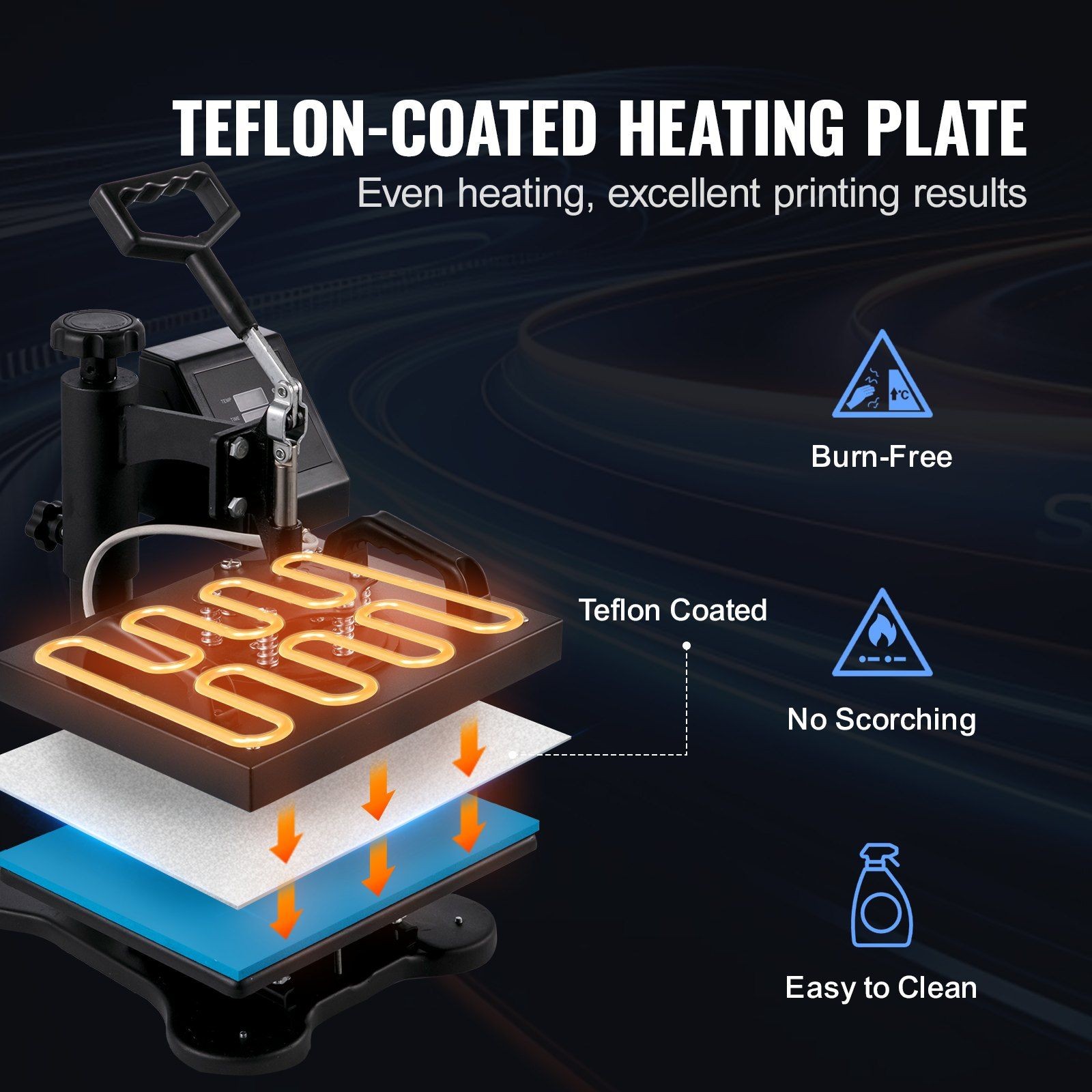 12x10" Heat Press Machine 30x23cm T-Shirt Sublimation Transfer Swing Away