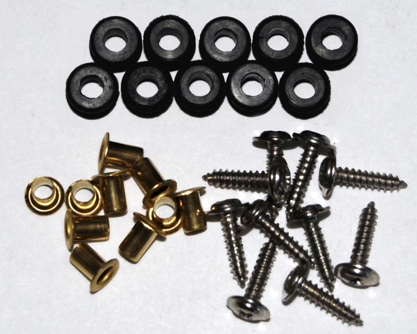 10 Sets of Servo Grommets, Eyelets & Screws for Futaba, HiTec, JR and Others