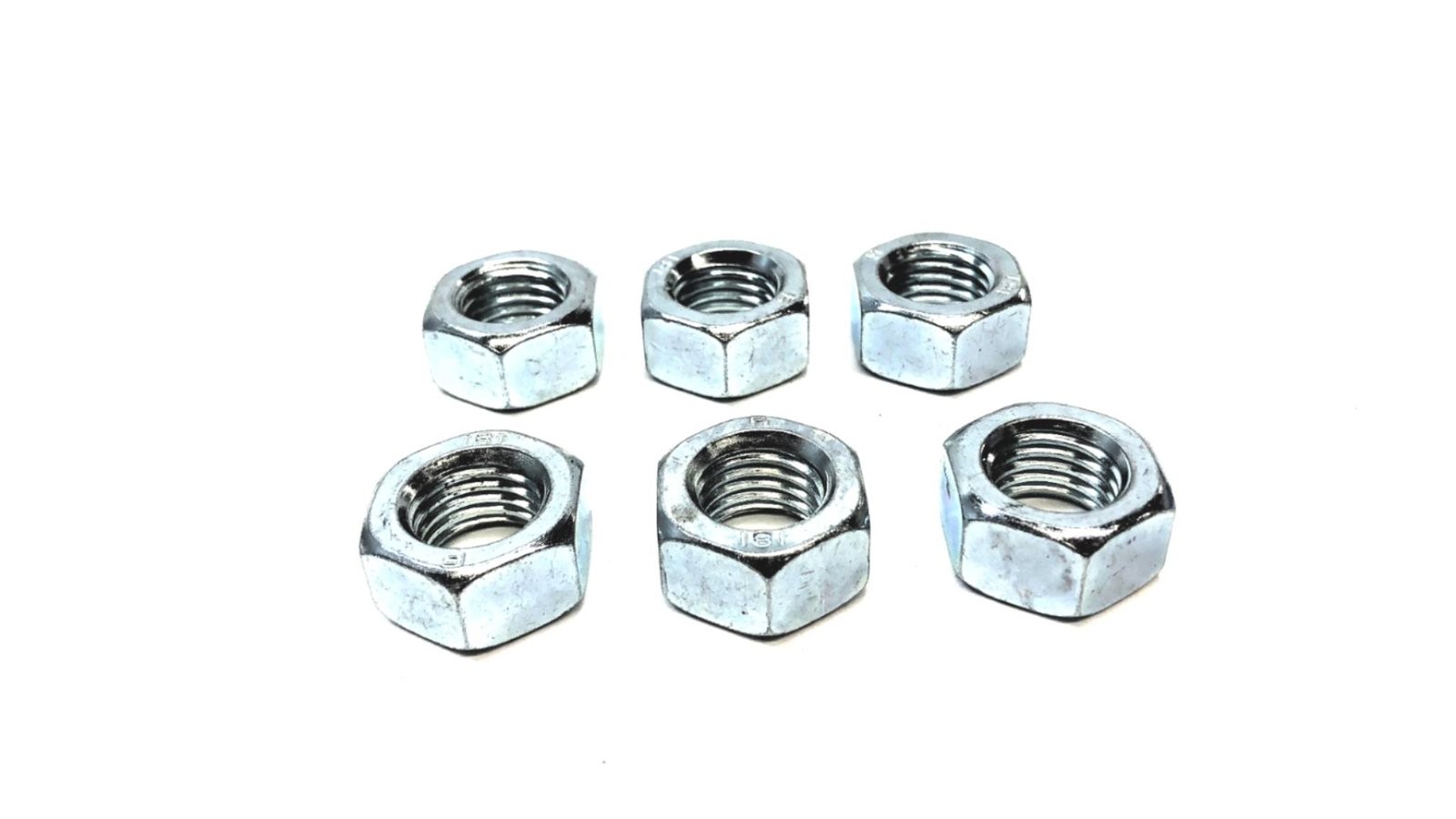 Unbranded M16 Hex Nut CL 8 Zinc DIN 934 934-16Z [Lot of 6] NOS