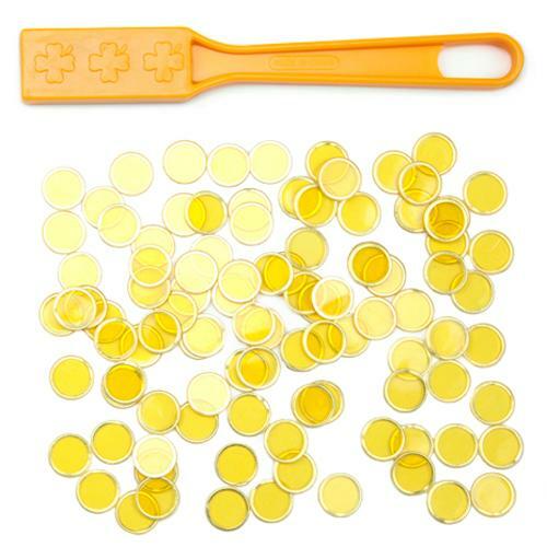 Yellow Magnetic Bingo Wand With 100 Metallic Bingo Chips Gbin-504