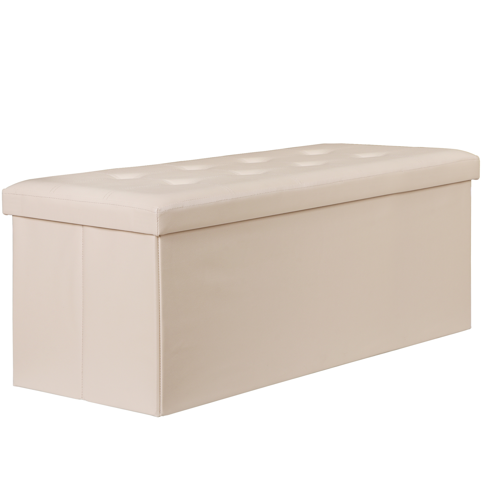 43" Folding Storage Ottoman Bench Fireproof Storage Chest Foot Rest Stool 660lbs