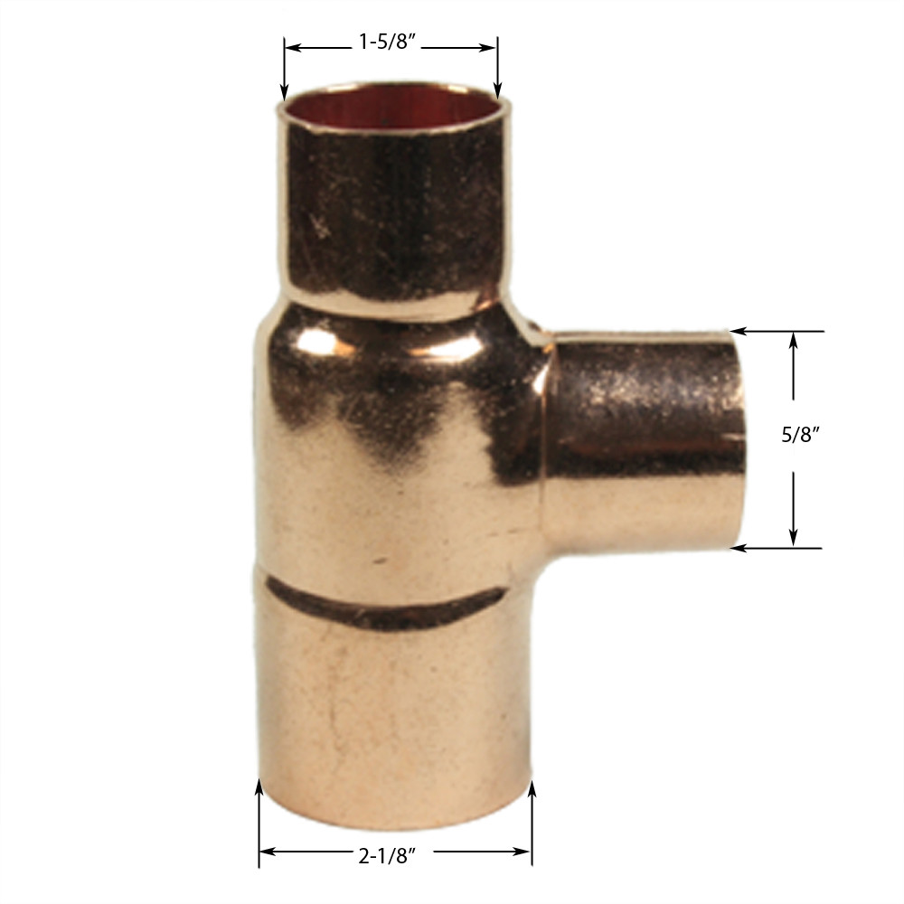 Libra Supply 2 x 1-1/2 x 1/2'' inch Copper Pressure Reducing Tee C x C x C