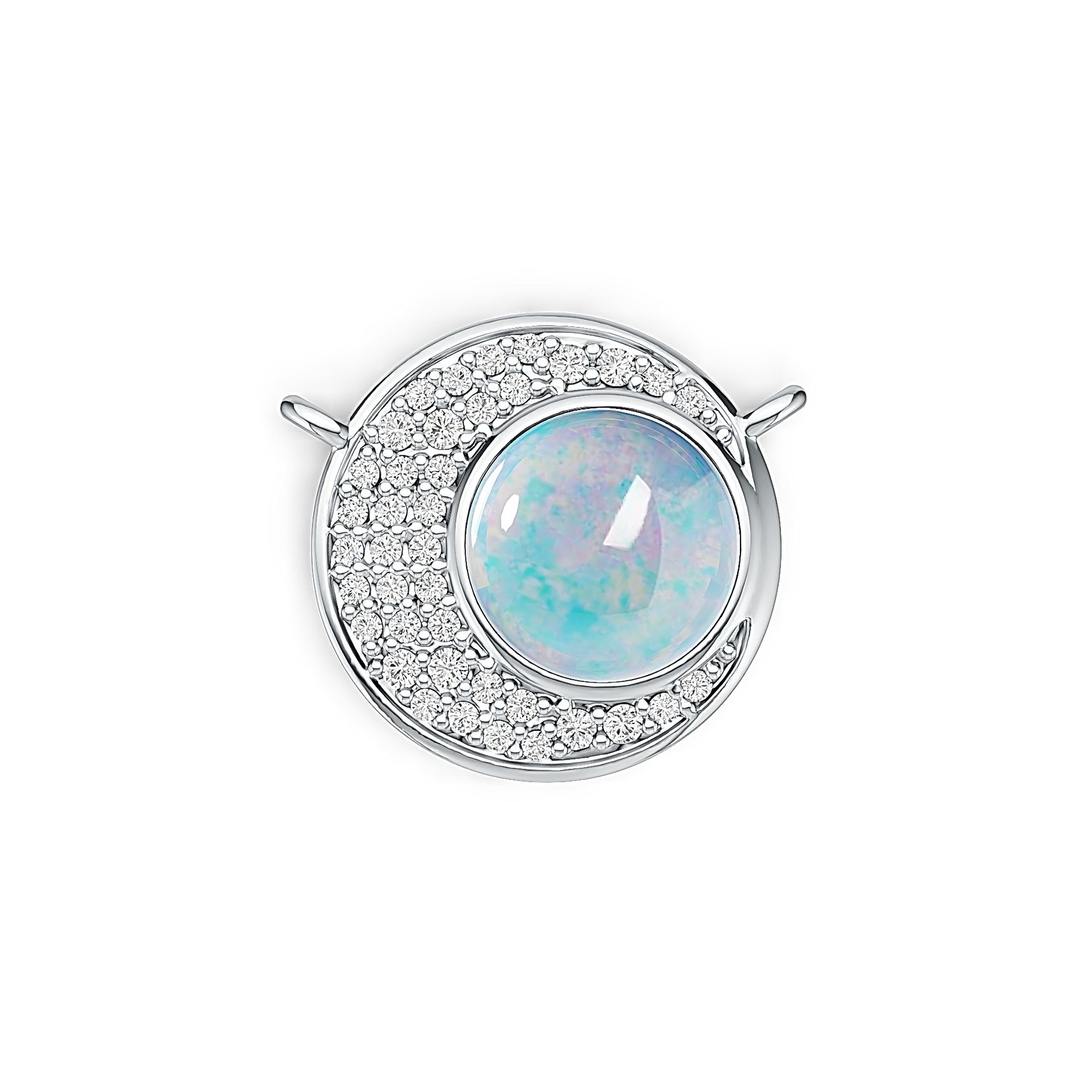 Sterling Silver Semi Mount Pendant Setting Round RD 8x8mm
