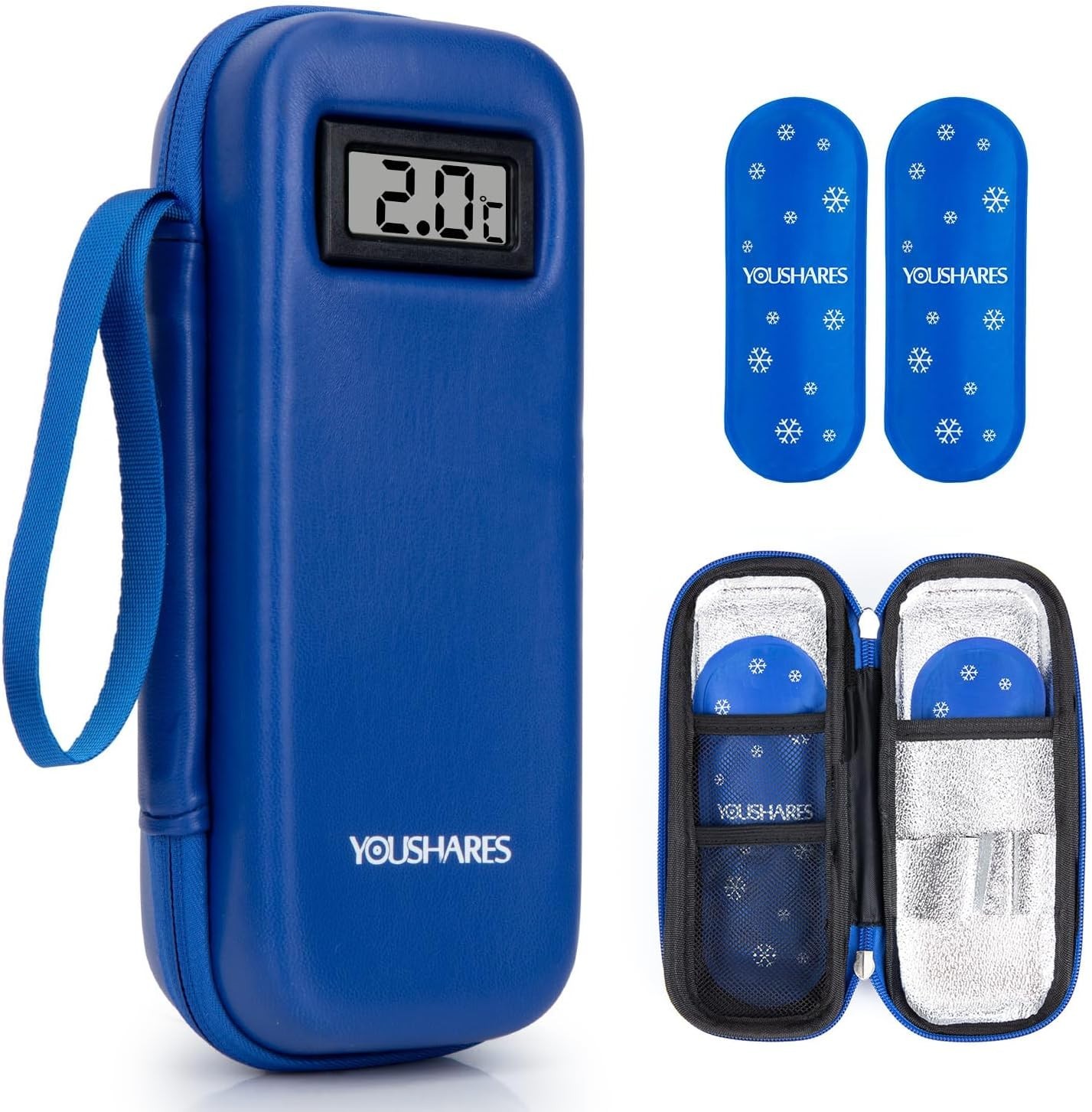 Insulin Cooler Travel Case with Temperature Display - Refrigerated Medicine Cool