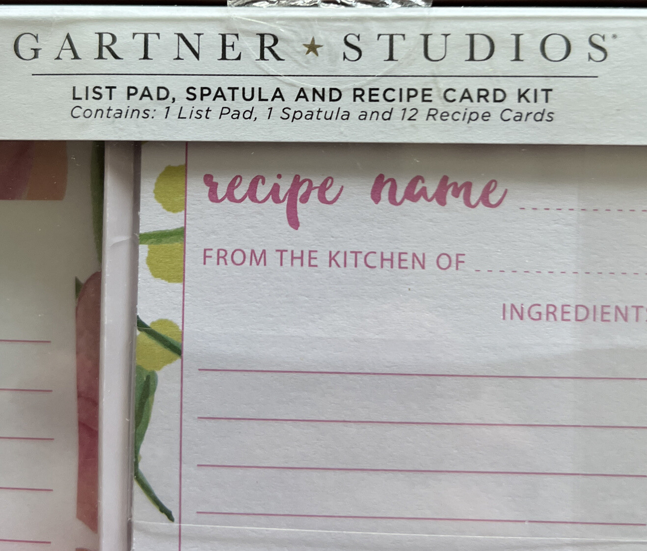 Gartner Studios List Pad, Green “yum” Spatula & Recipe Card Kit