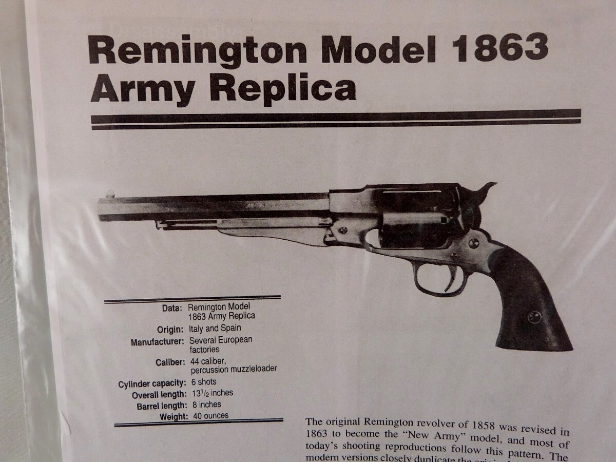 REMINGTON MODEL 1863 ARMY REPLICA HAND GUN BREAK DOWN INSTRUCTION KIT