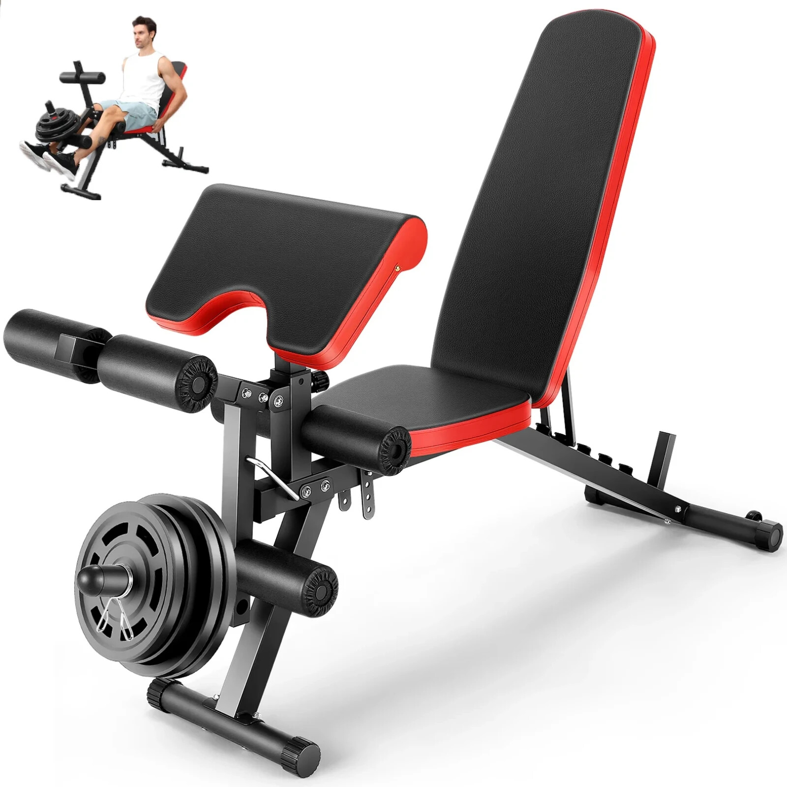 800LBS Adjustable Foldable Weight Bench Olympic Strength Training Workout Bench