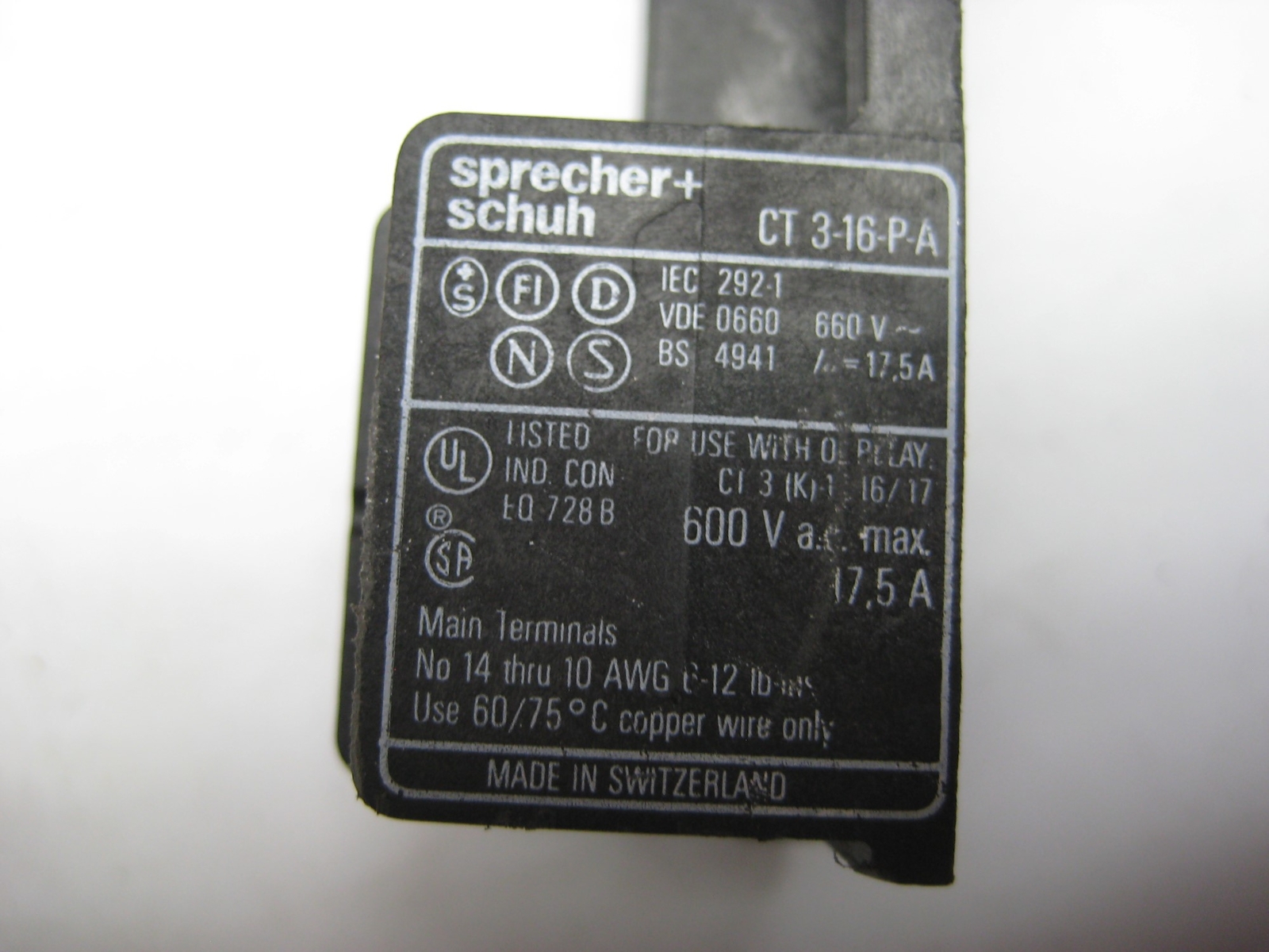 SPRECHER+SCHUH CT3-16-P-A MOUNT ADAPTER NSNP
