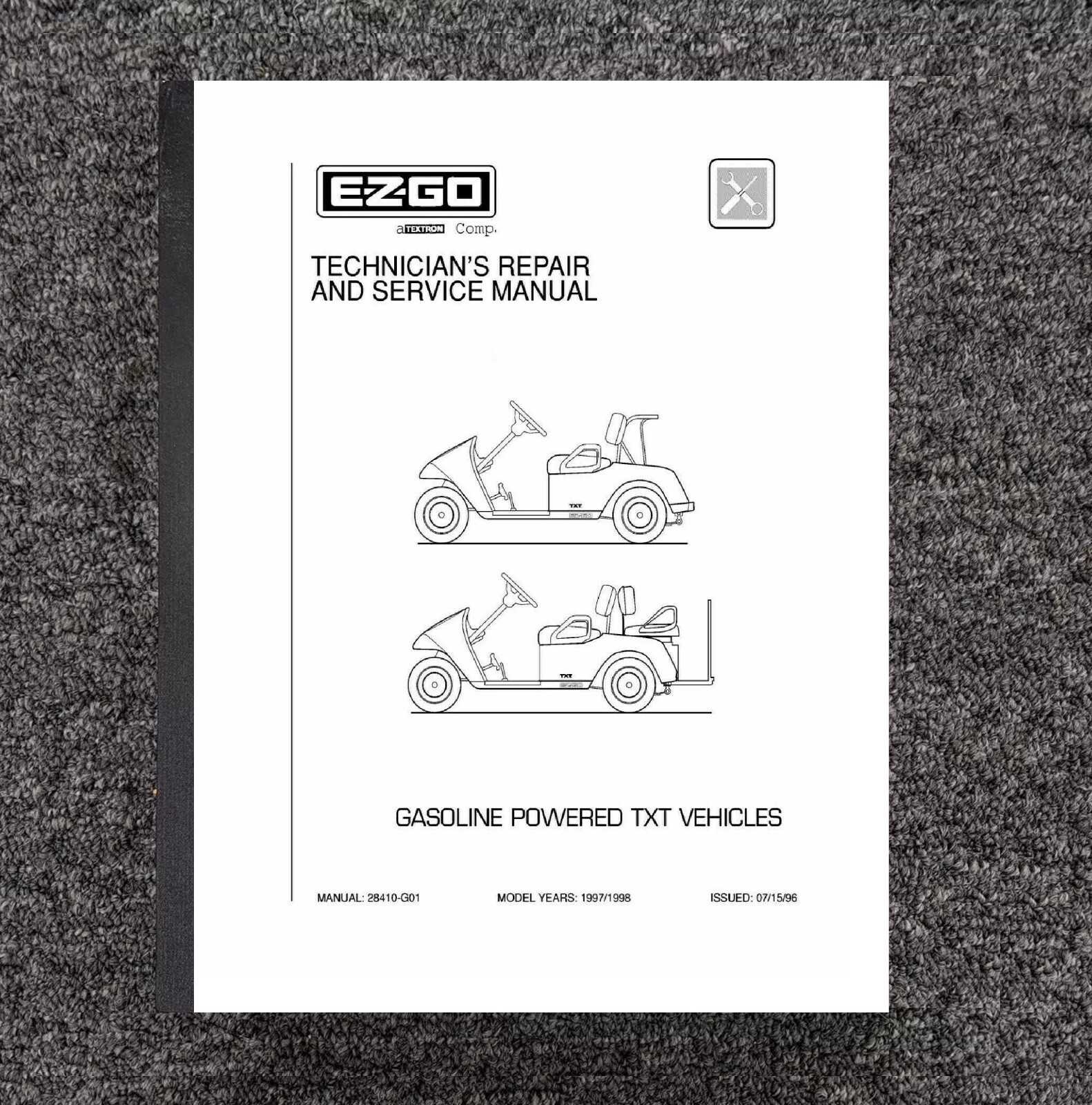 GAS Golf Cart Service Repair Workshop Manual 1997 1998 E-Z-GO TXT P198
