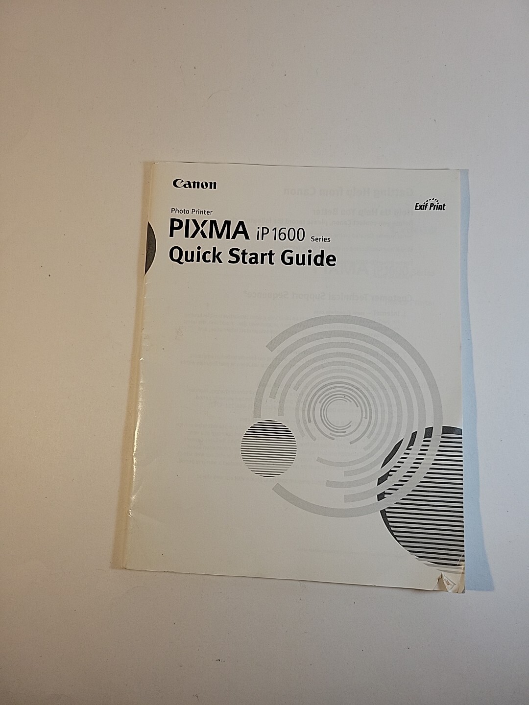 Canon Pixma iP 1600 Quick Start Guide