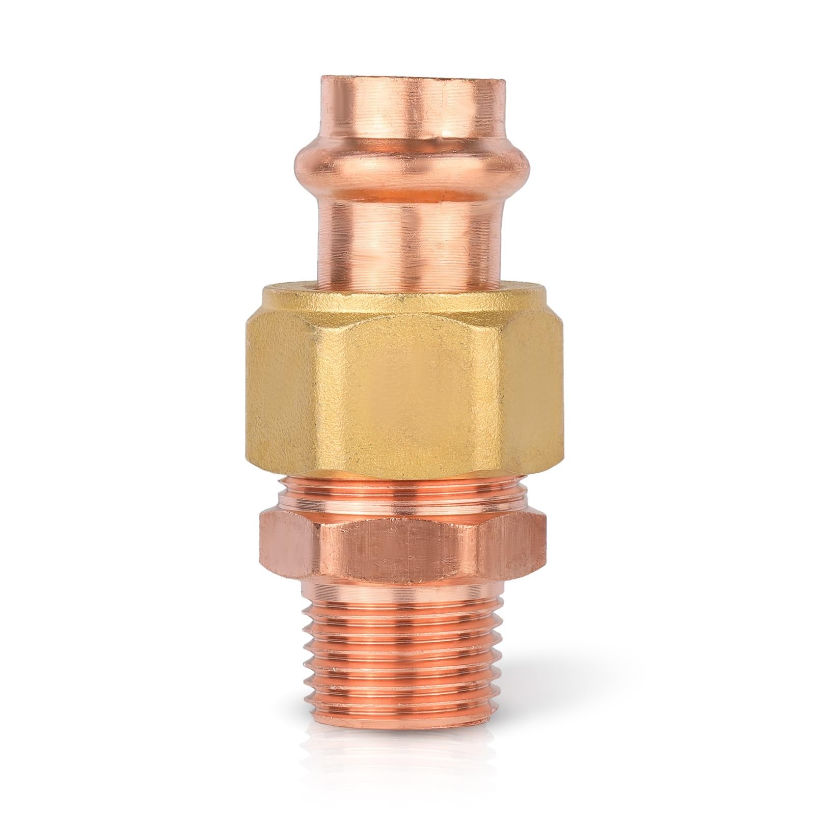 1Pack HeSun Copper Union Press Male Adapter, 3/4" Male NPT x 3/4" Pressure Fi...