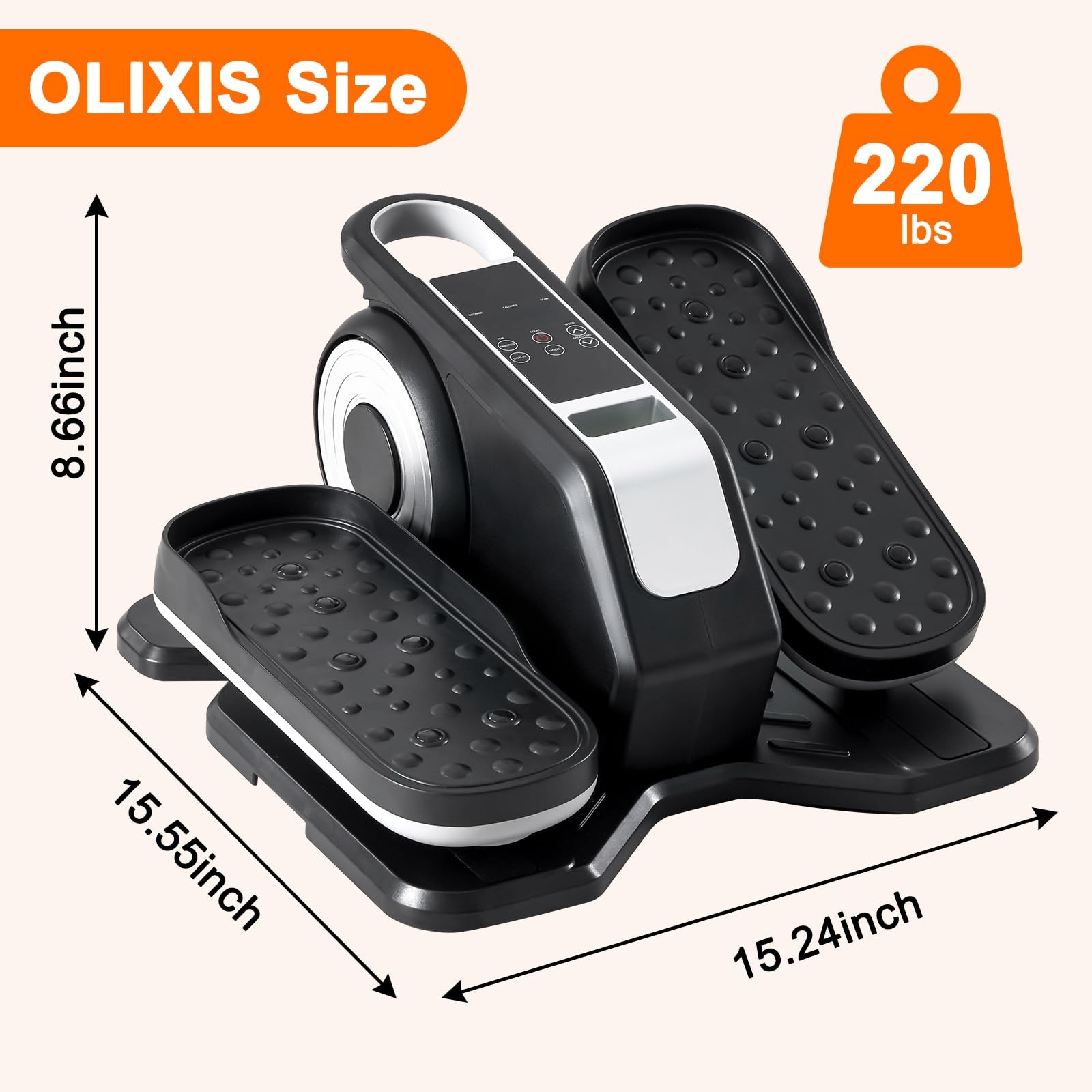 Under Desk Elliptical Machine, Portable Electric Seated Pedal Exerciser with ...