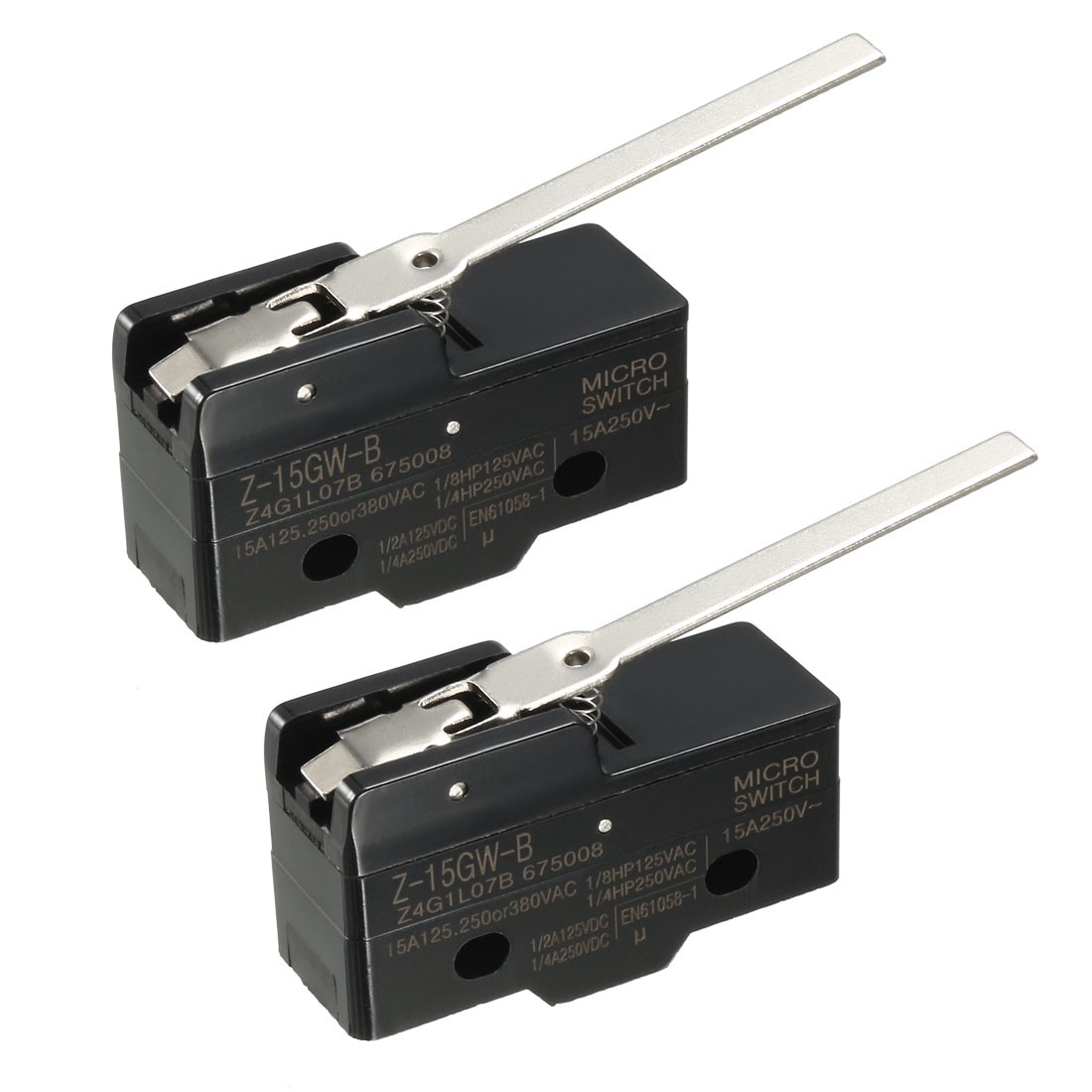 2PCS Z-15GW-B 1NO + 1NC Long Hinge Lever Type Miniature Micro Switches