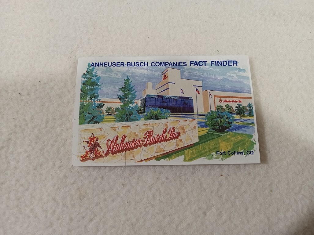 Vintage Anheuser-Busch Companies Fact Finder 1987 Fold Out Brochure Souvenir