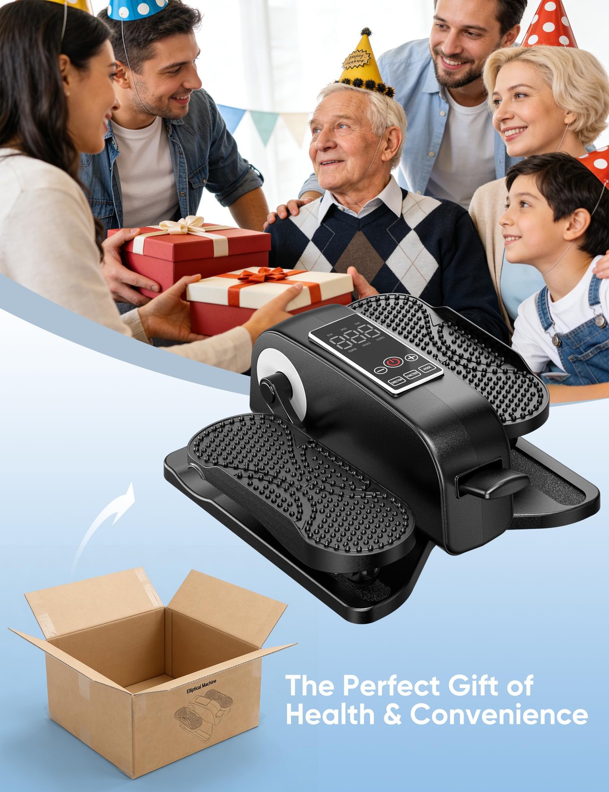 Under Desk Elliptical Machine for Senior, Quiet Motorized Leg Exerciser with