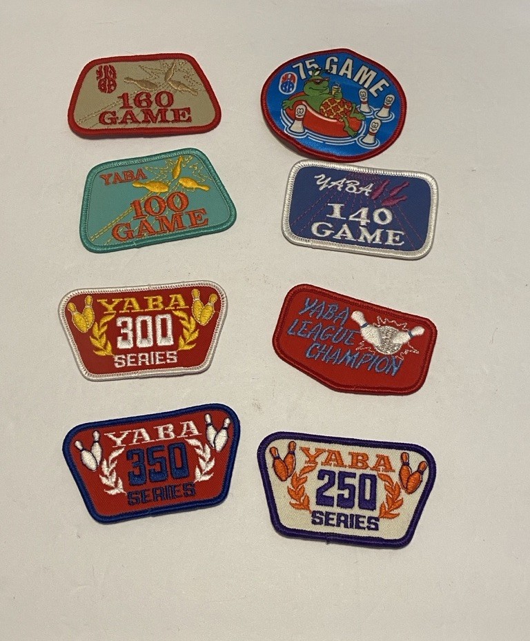 LOT OF 8 YABA Bowling Patches - Youth American Bowling Alliance - Vintage