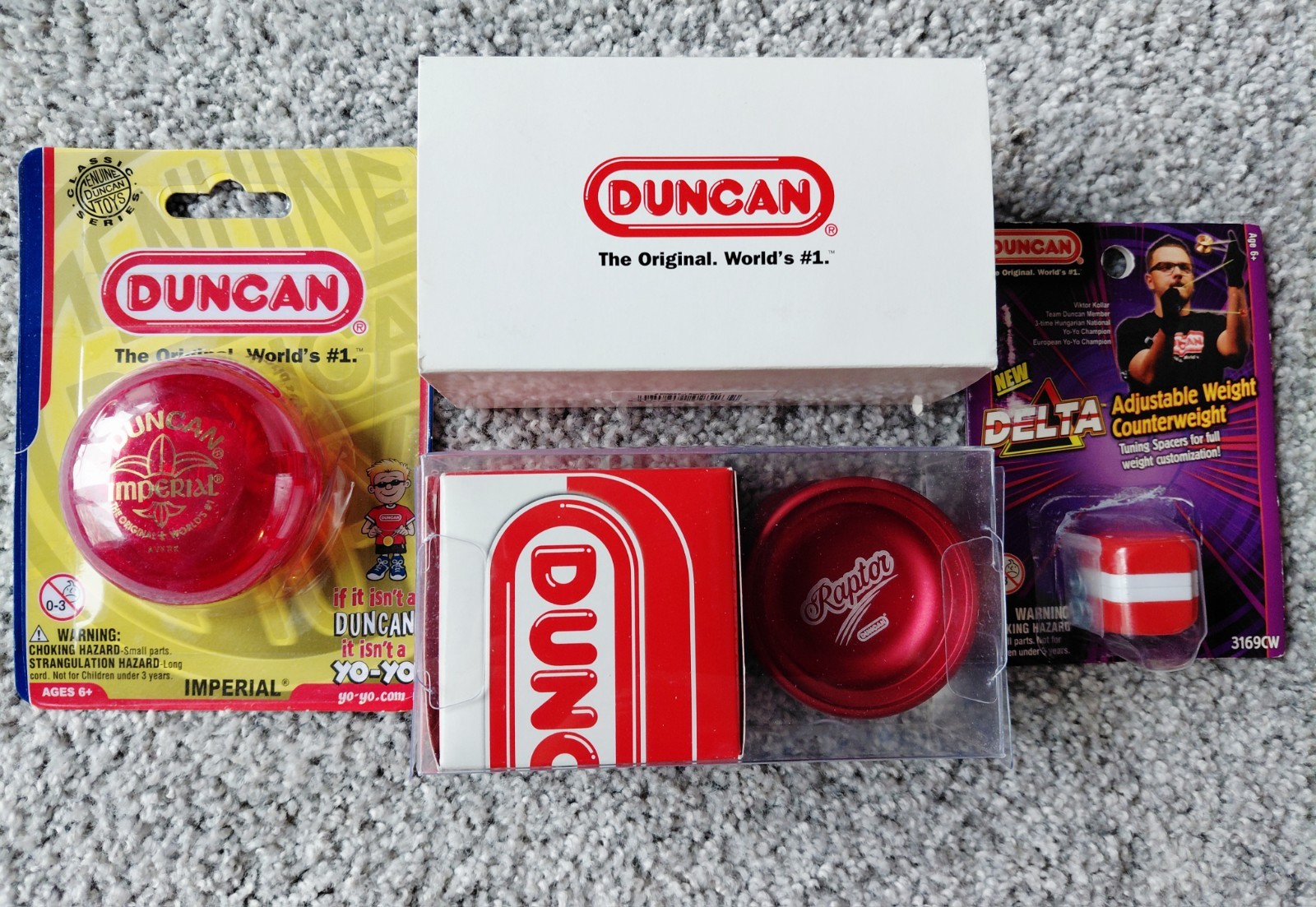 Rare New In Packages Duncan Raptor Yo-Yo + Delta Delta Weight + Imperial Yo-Yo