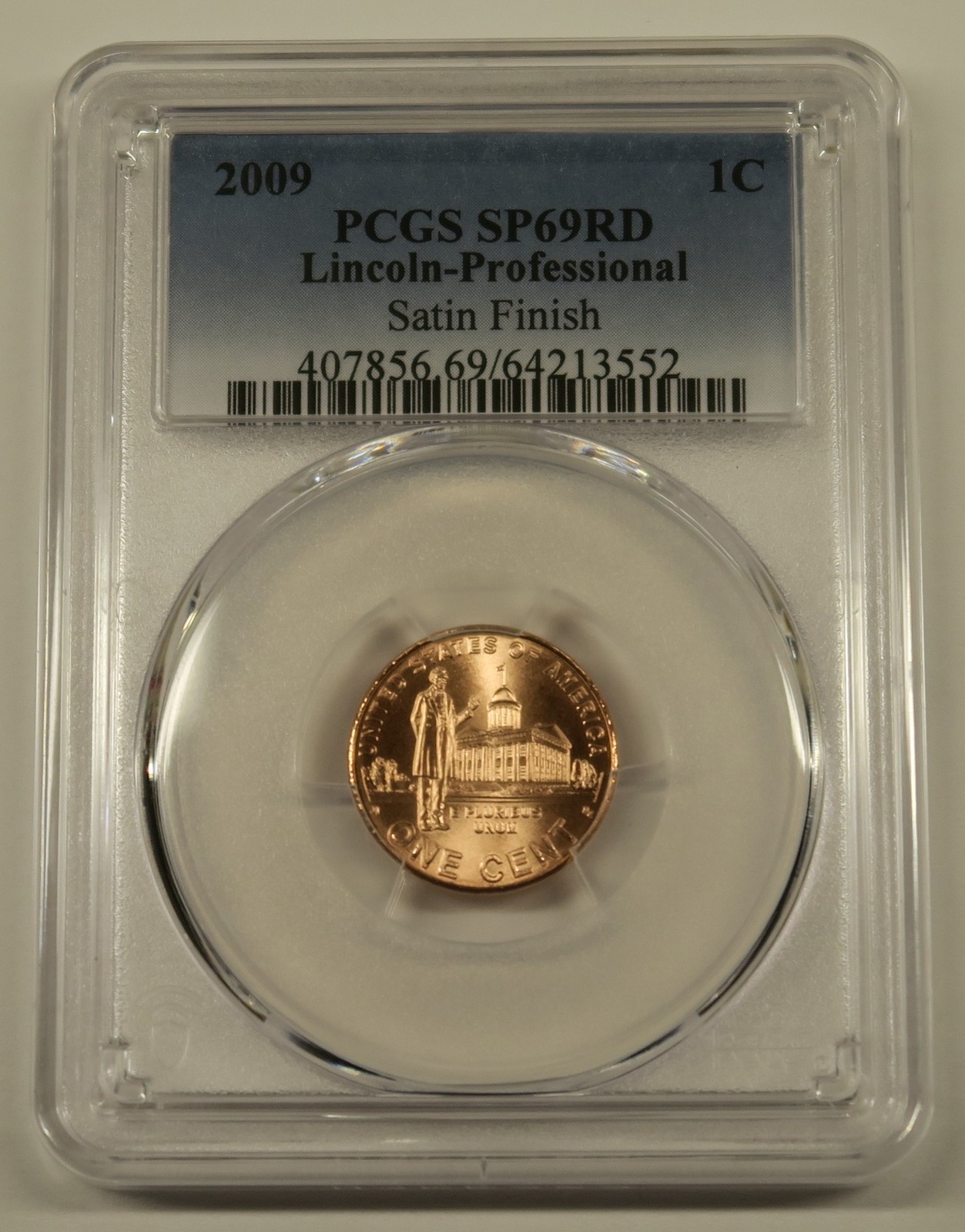 2009 Lincoln Professional Cent PCGS SP69RD Satin Finish
