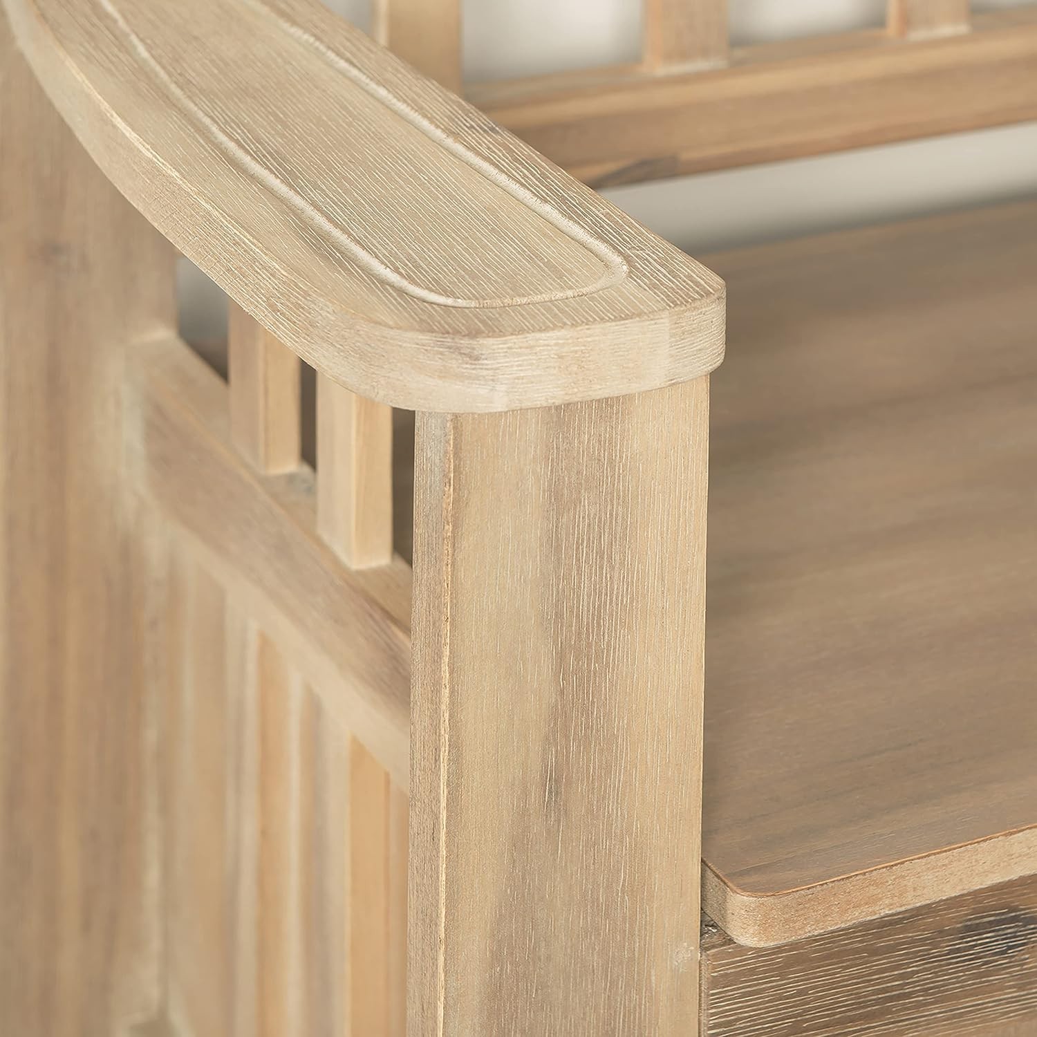 Rustic Wood Storage Bench Farmhouse Entryway Mudroom Hallway Split Top Seat