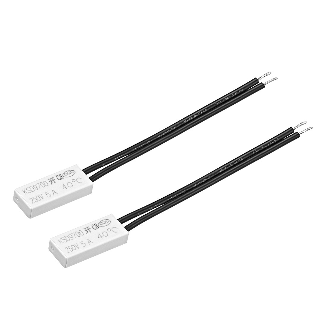 KSD9700 Thermostat, 40℃ N.O 5A Plastic Bimetal Temperature Control Switch 2pcs