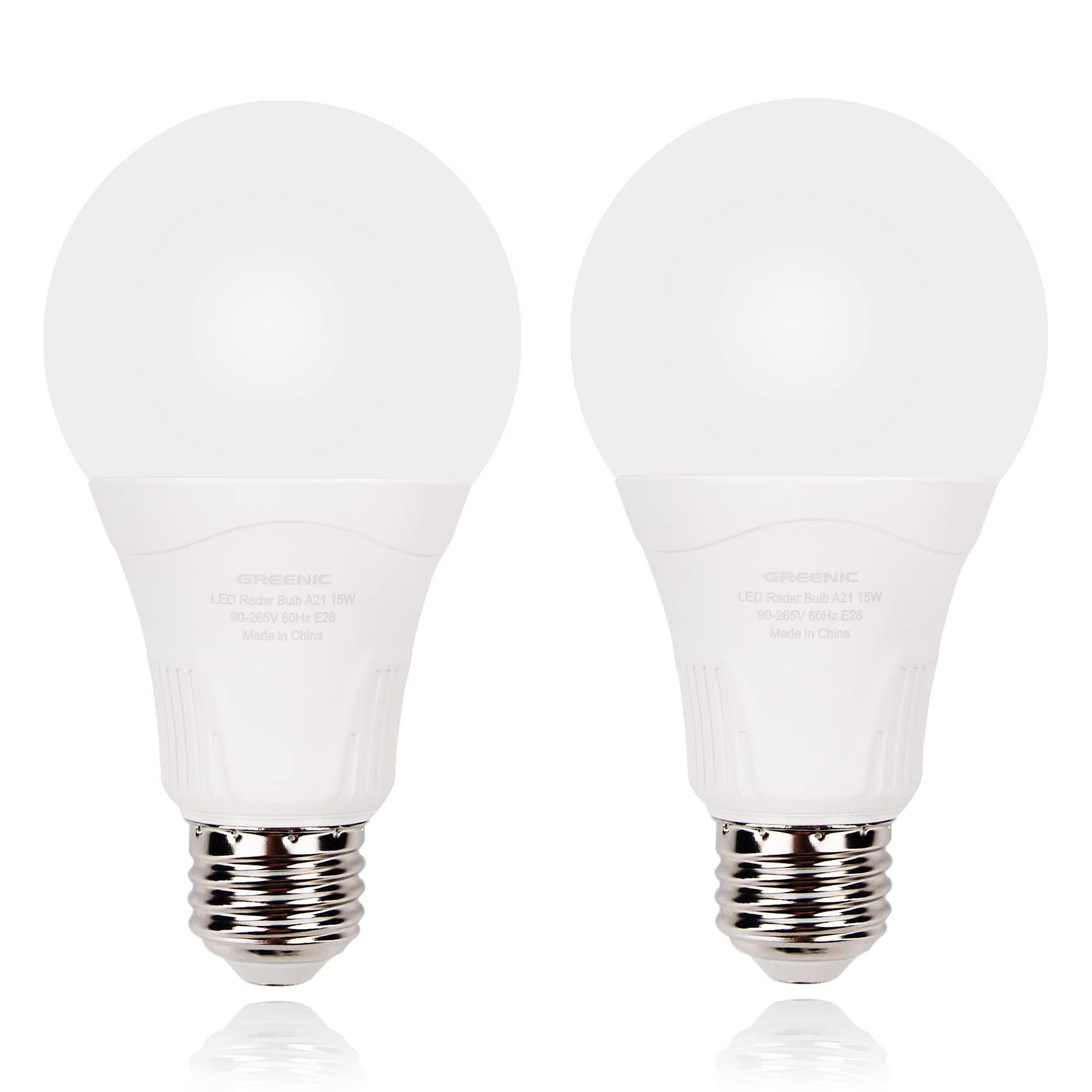 Radar Motion Sensor Light Bulb, 2 Pack A21 15W (100W Equivalent) 1500LM E26 D...
