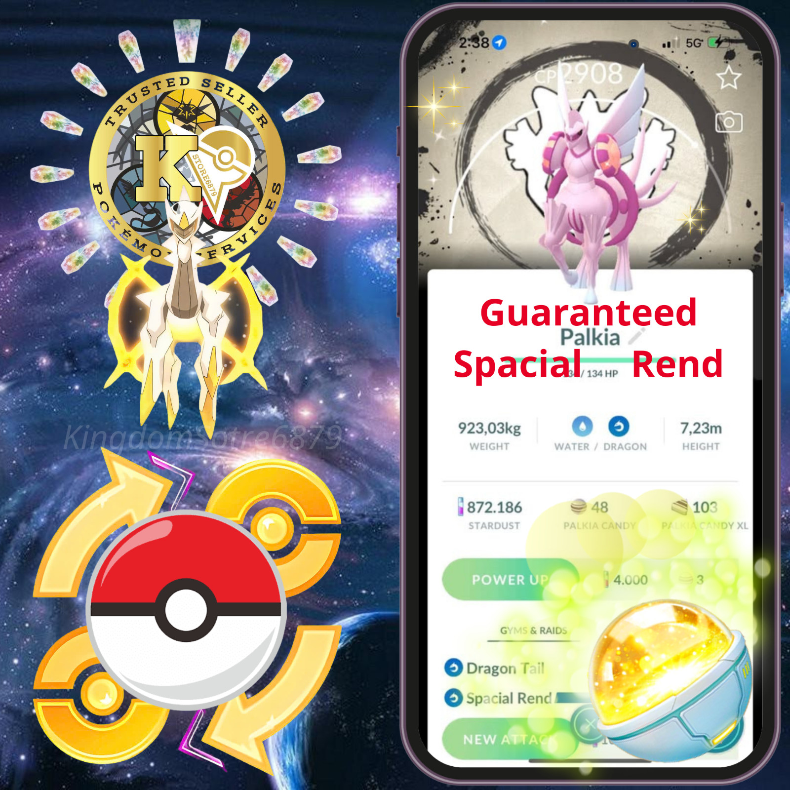 Pokémon —GO— Shiny Palkia Origin — Background—GO Fest 2026—P.T.C—TRADE—Digital