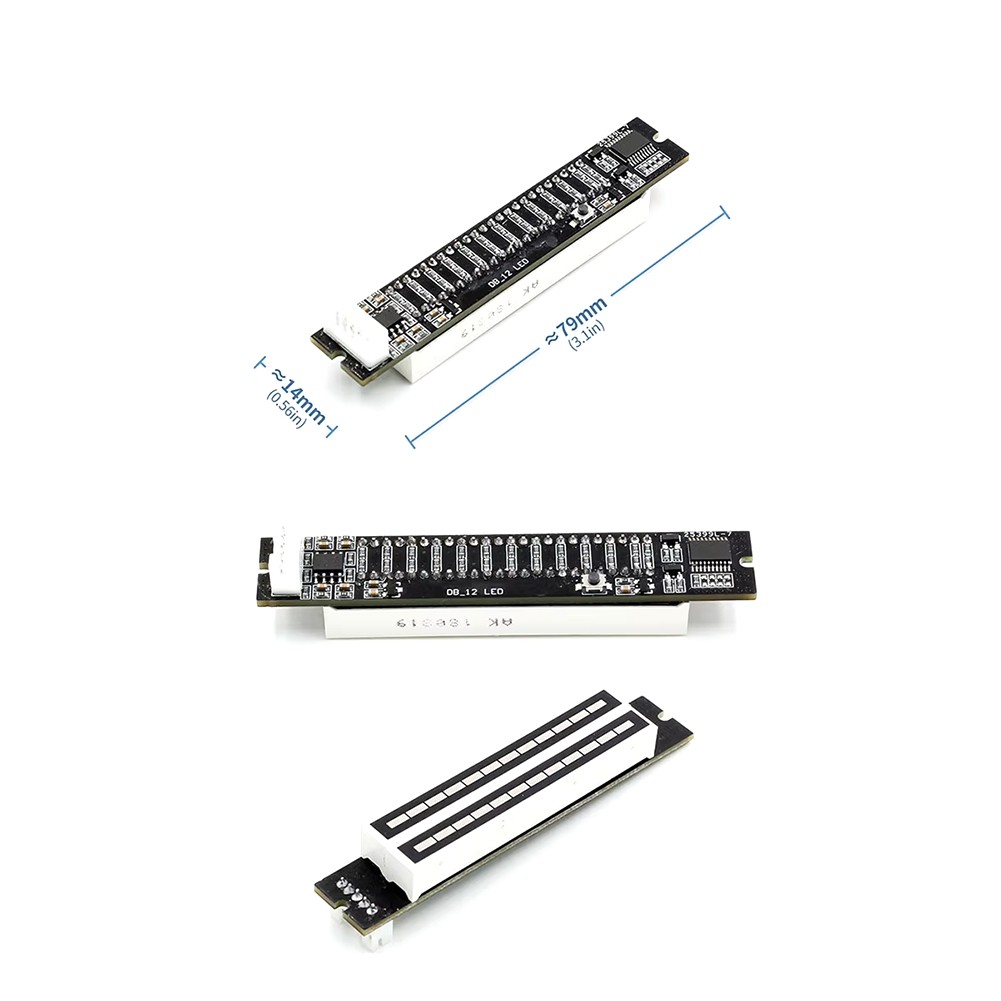 Dual 12 Level Audio Indicator LED Light VU Meter Stereo Amplifier Board9856