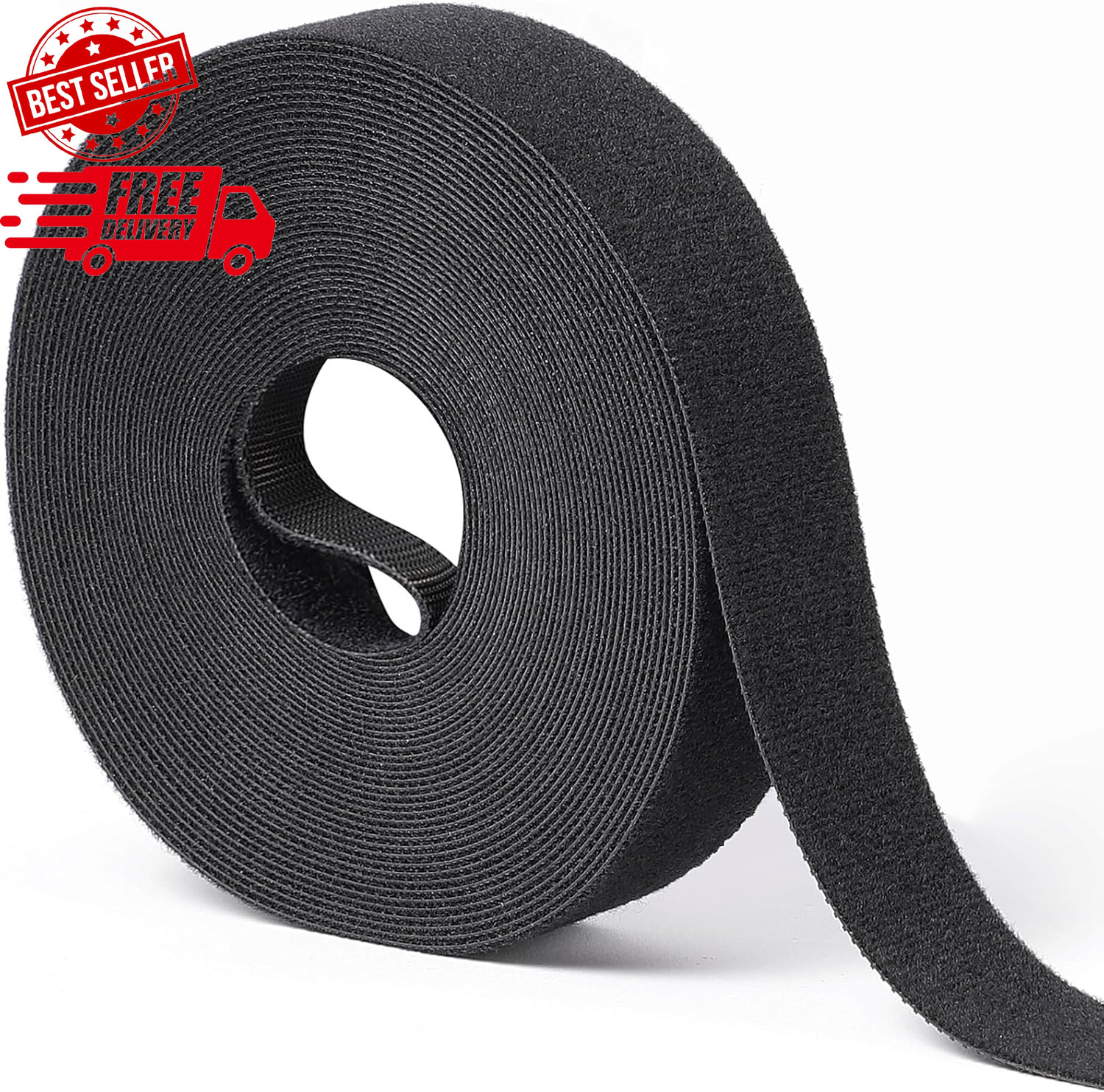 1 in X 30 Ft Hook and Loo p Roll | Double-Sided Strips, Self-Gripping Straps Re