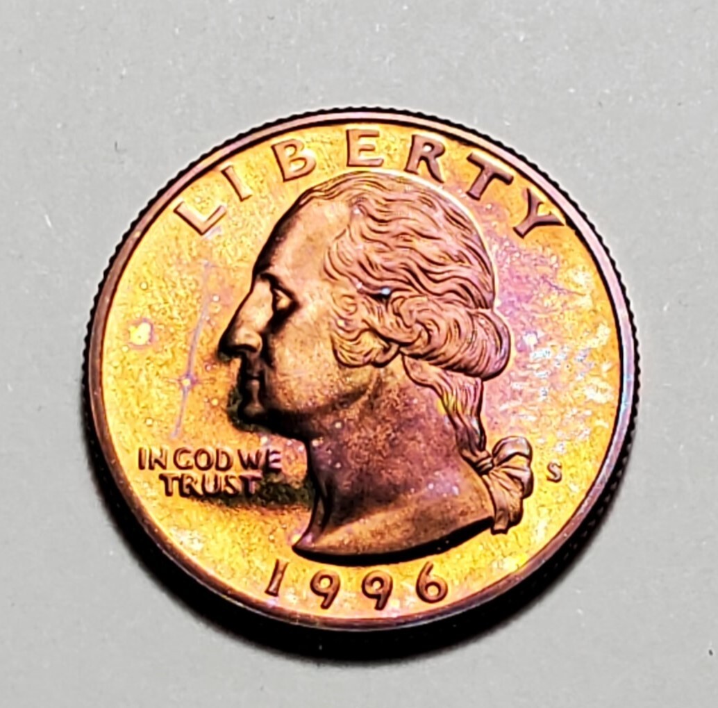 TONED 1996 S WASHINGTON QUARTER CLAD PROOF UNC #C1733