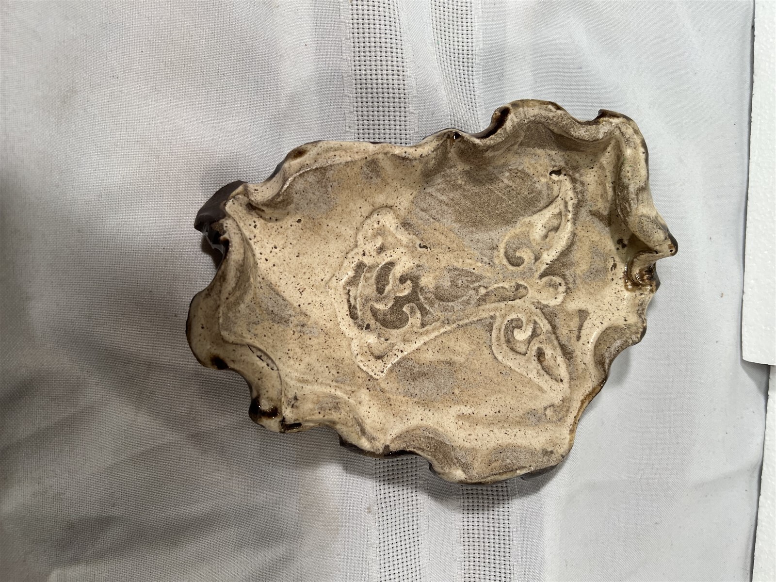 Studio Pottery Angel TrinketTray 8" Long