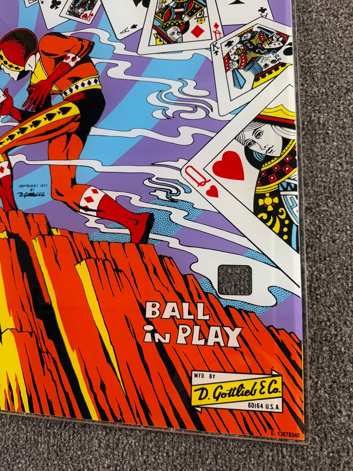Gottlieb High Hand Pinball Machine Game Backglass Silkscreened NEW
